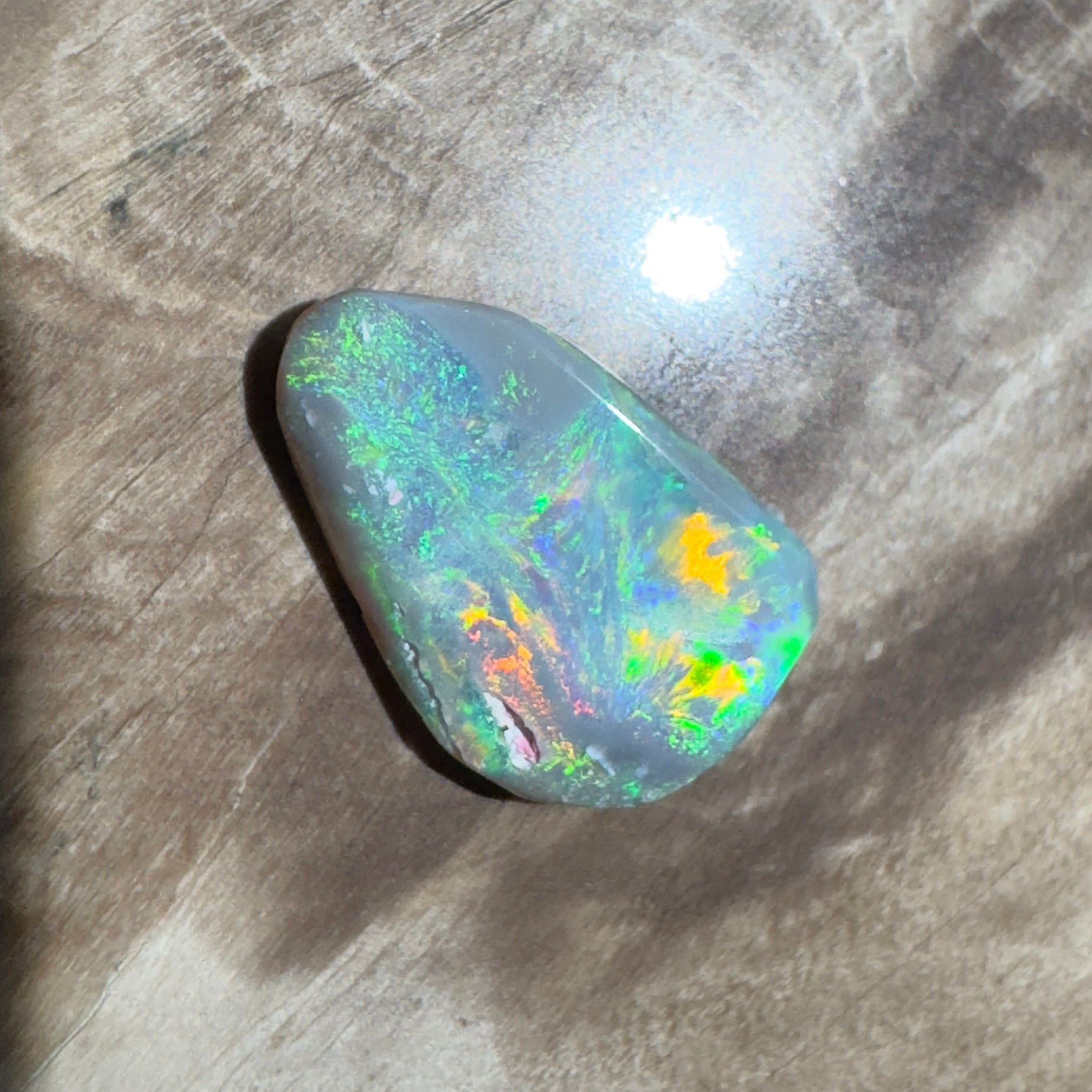 1.2ct Hand - Cut Solid Lightning Ridge Semi Black Opal
