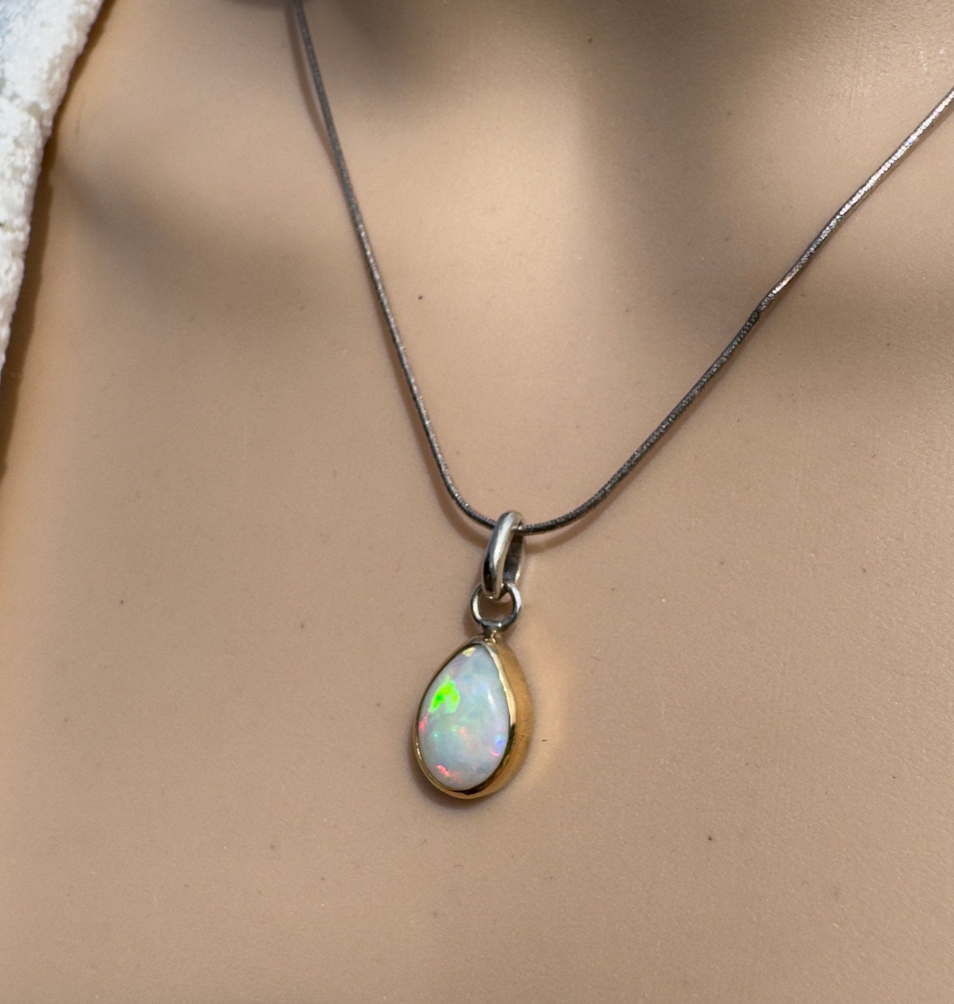 1.2ct Lightning Ridge Opal Pendant Necklace ~ 'Carnarvon Colour' | 9ct Yellow Gold | Solid Australian Opal