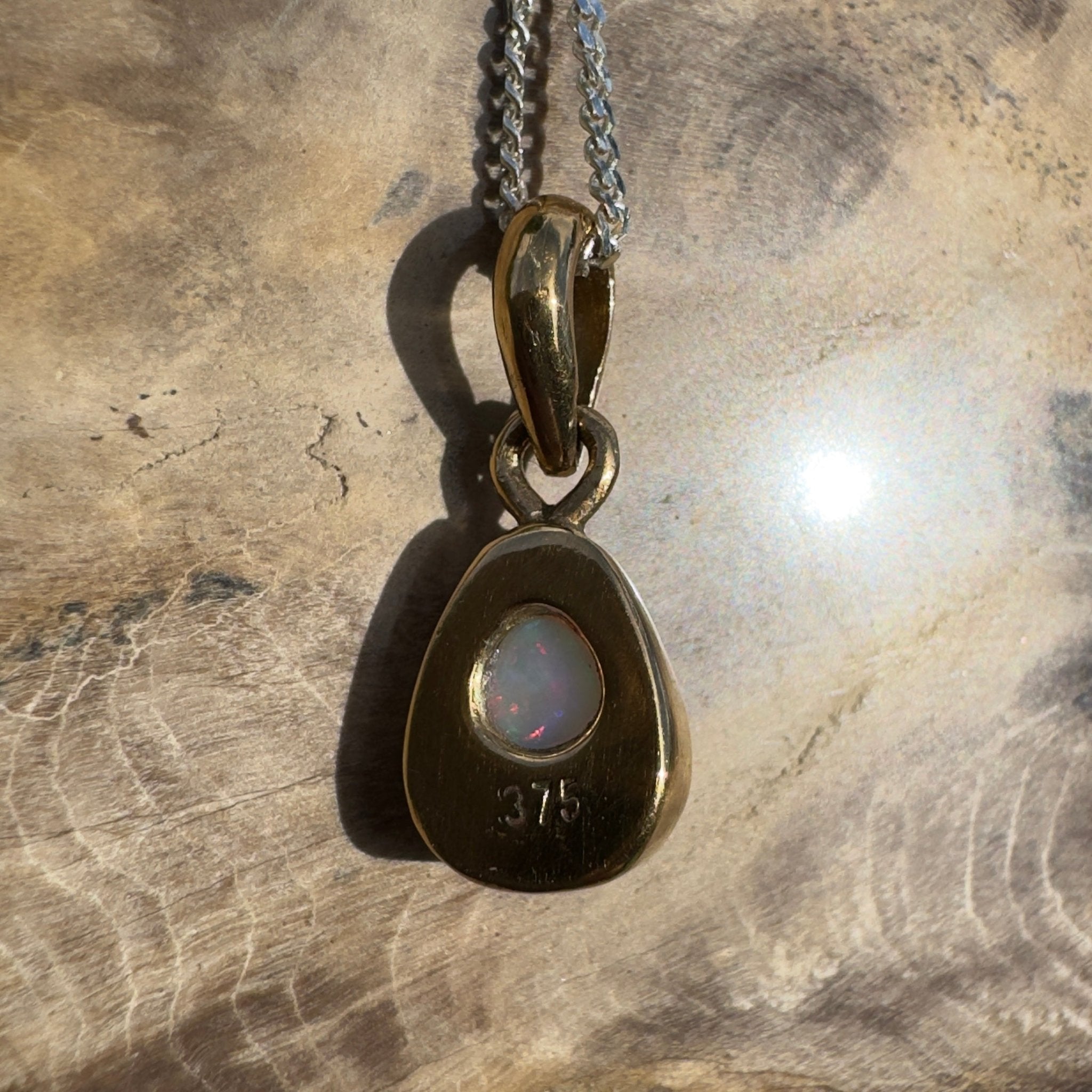 1.2ct Lightning Ridge Opal Pendant Necklace ~ 'Carnarvon Colour' | 9ct Yellow Gold | Solid Australian Opal