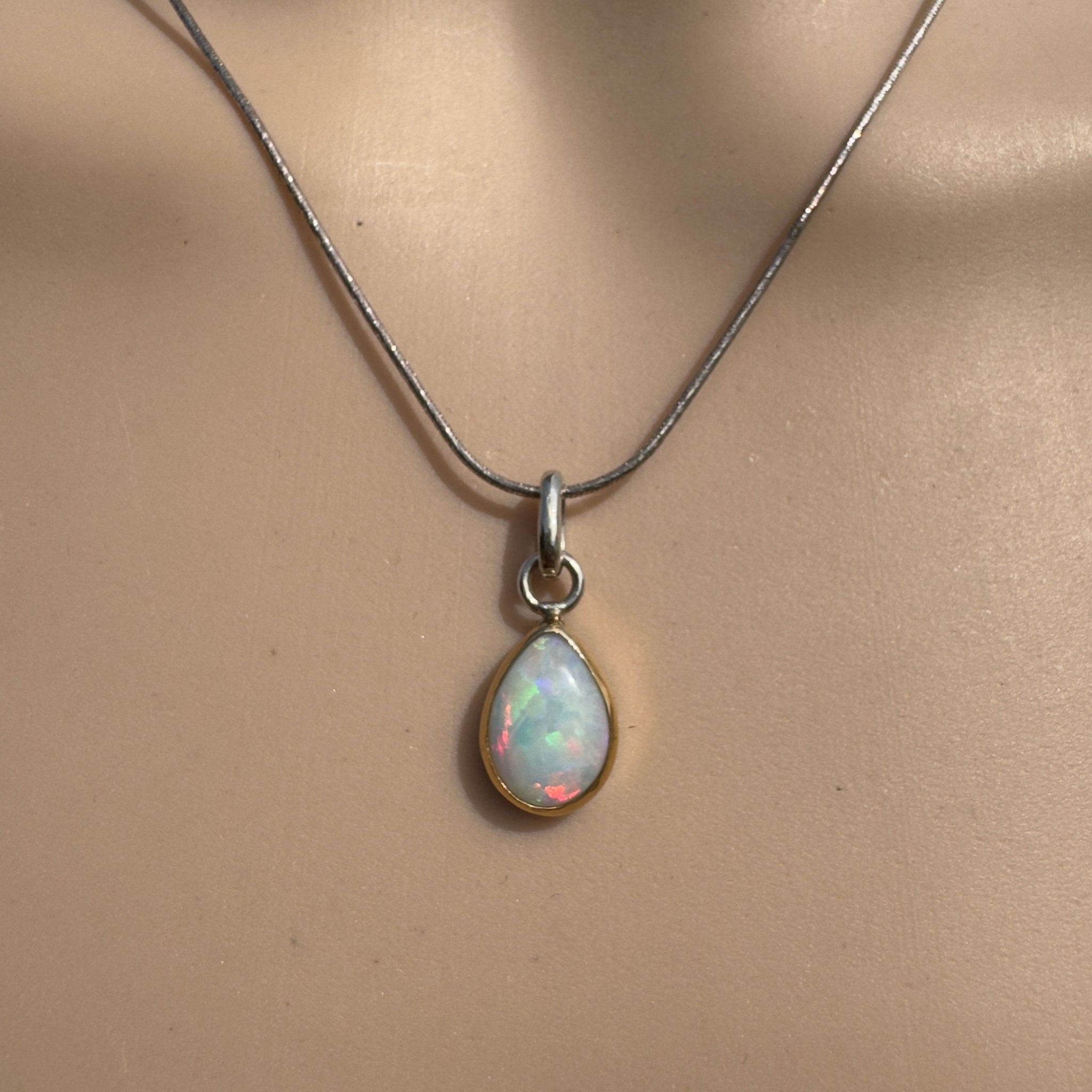 1.2ct Lightning Ridge Opal Pendant Necklace ~ 'Carnarvon Colour' | 9ct Yellow Gold | Solid Australian Opal