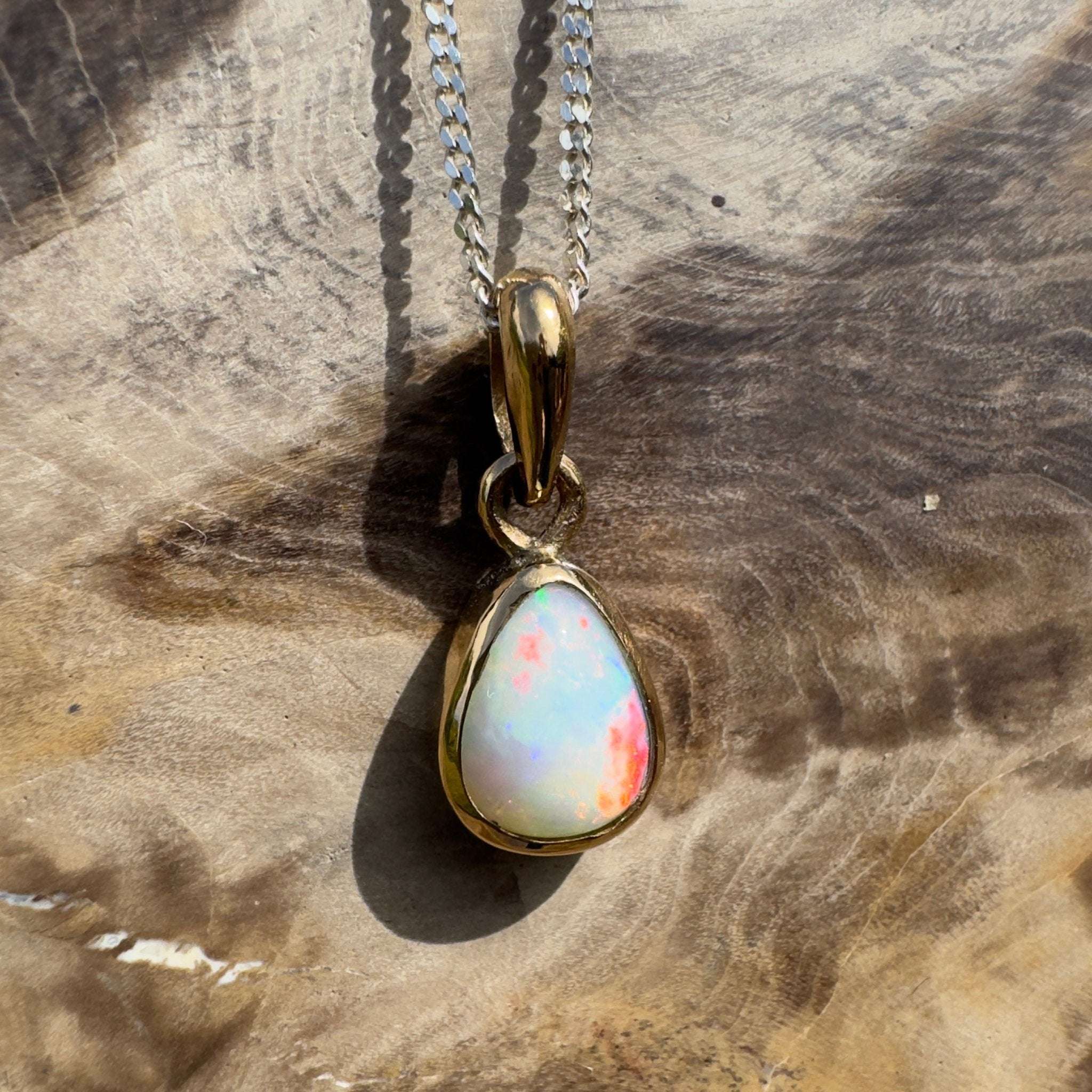 1.2ct Lightning Ridge Opal Pendant Necklace ~ 'Carnarvon Colour' | 9ct Yellow Gold | Solid Australian Opal