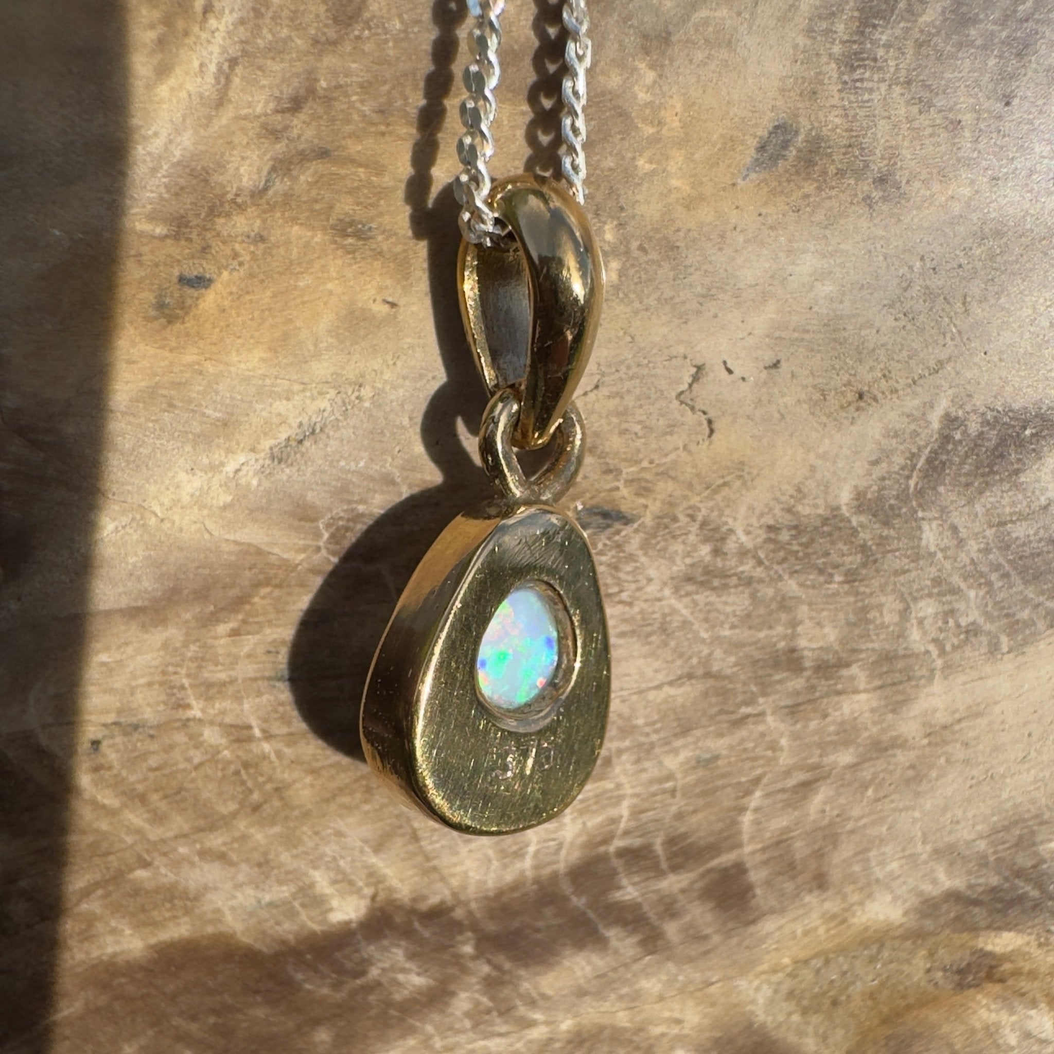 1.2ct Lightning Ridge Opal Pendant Necklace ~ 'Carnarvon Colour' | 9ct Yellow Gold | Solid Australian Opal