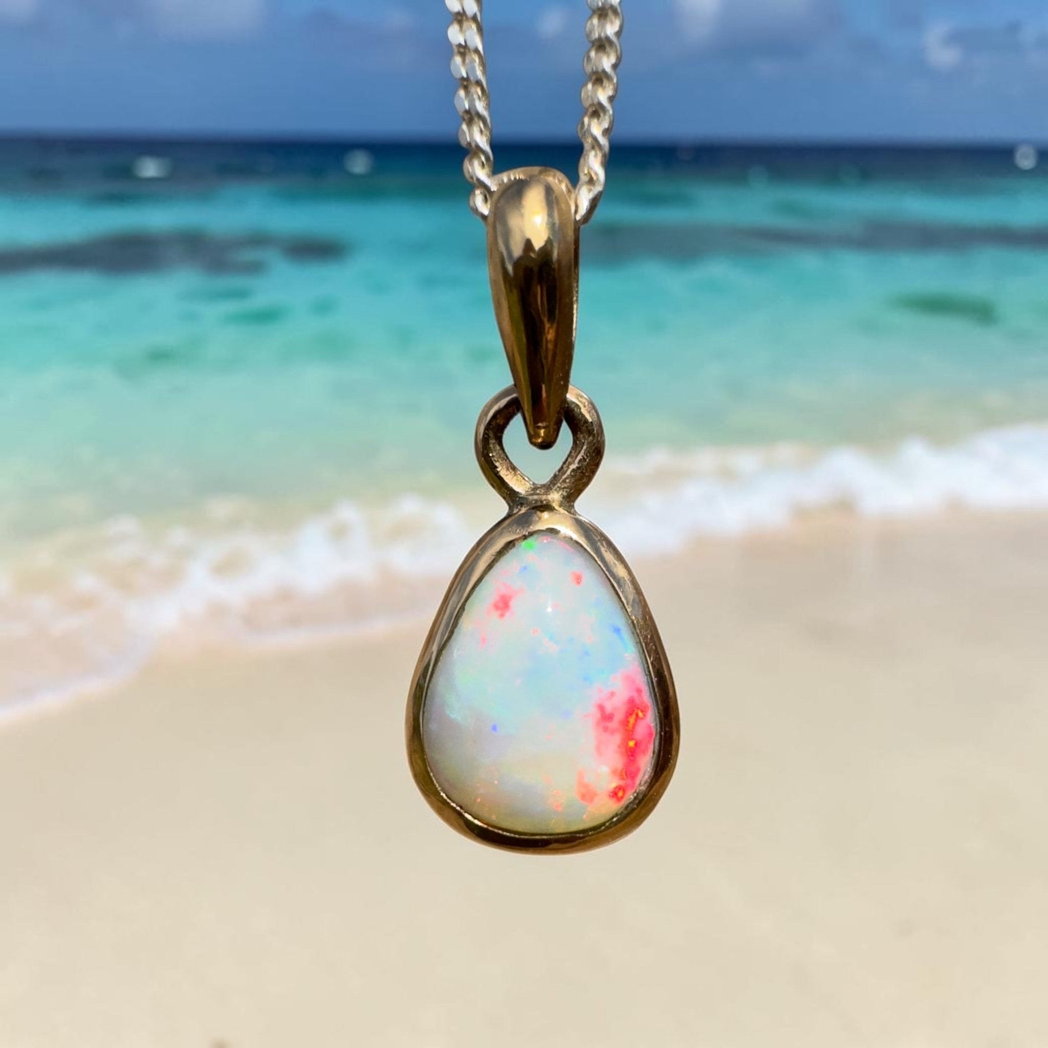 1.2ct Lightning Ridge Opal Pendant Necklace ~ 'Carnarvon Colour' | 9ct Yellow Gold | Solid Australian Opal