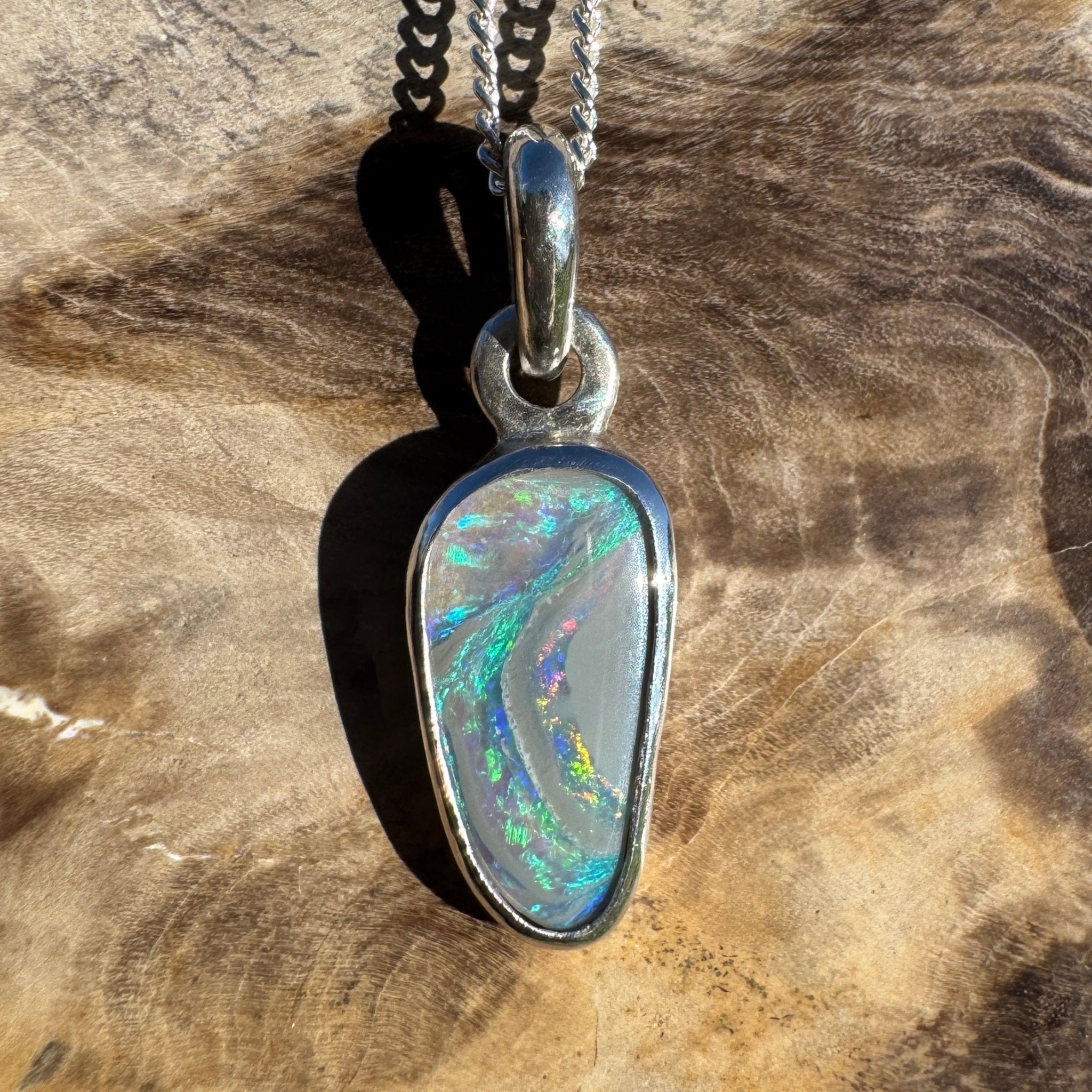 1.2ct Lightning Ridge Opal Pendant Necklace ~ 'Parachilna Pass' | 925 Sterling Silver | Solid Australian Opal