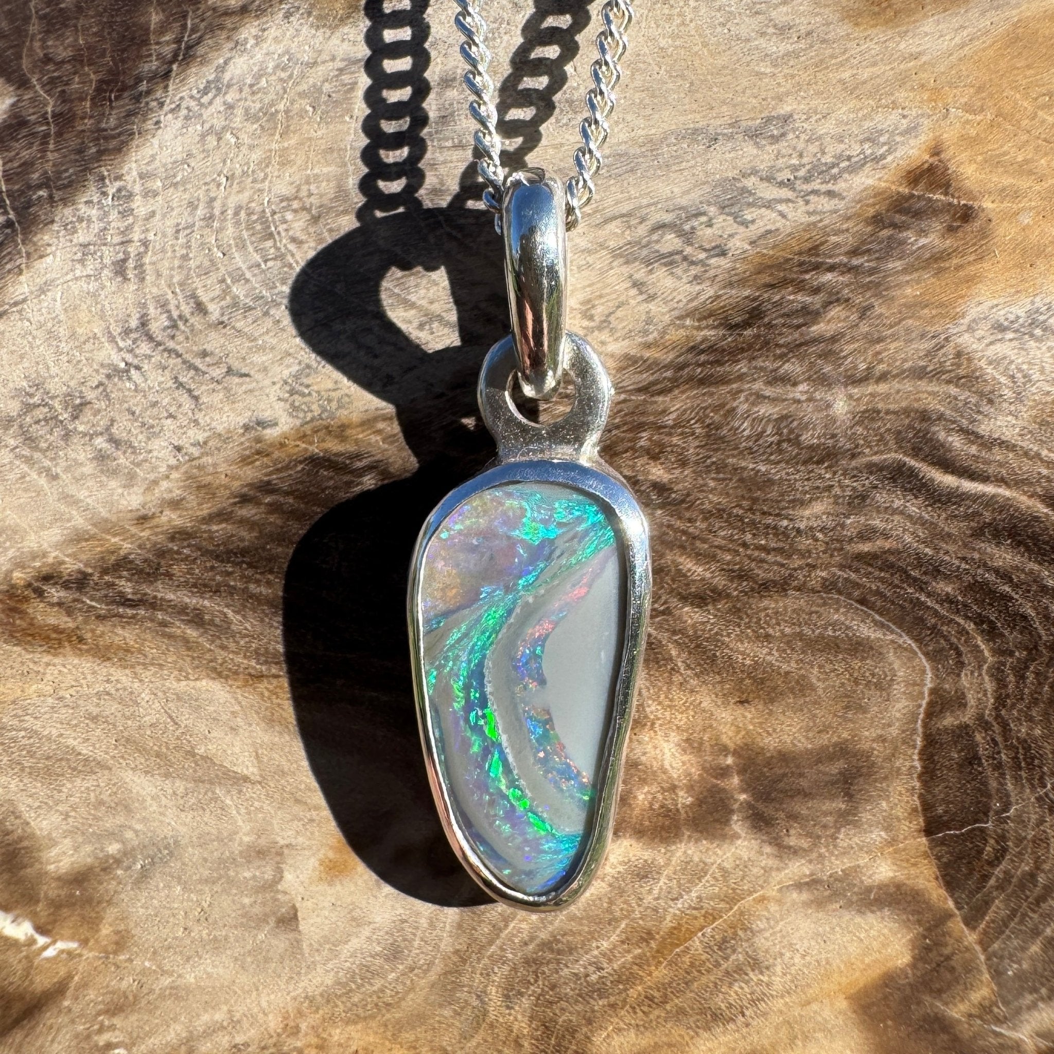 1.2ct Lightning Ridge Opal Pendant Necklace ~ 'Parachilna Pass' | 925 Sterling Silver | Solid Australian Opal