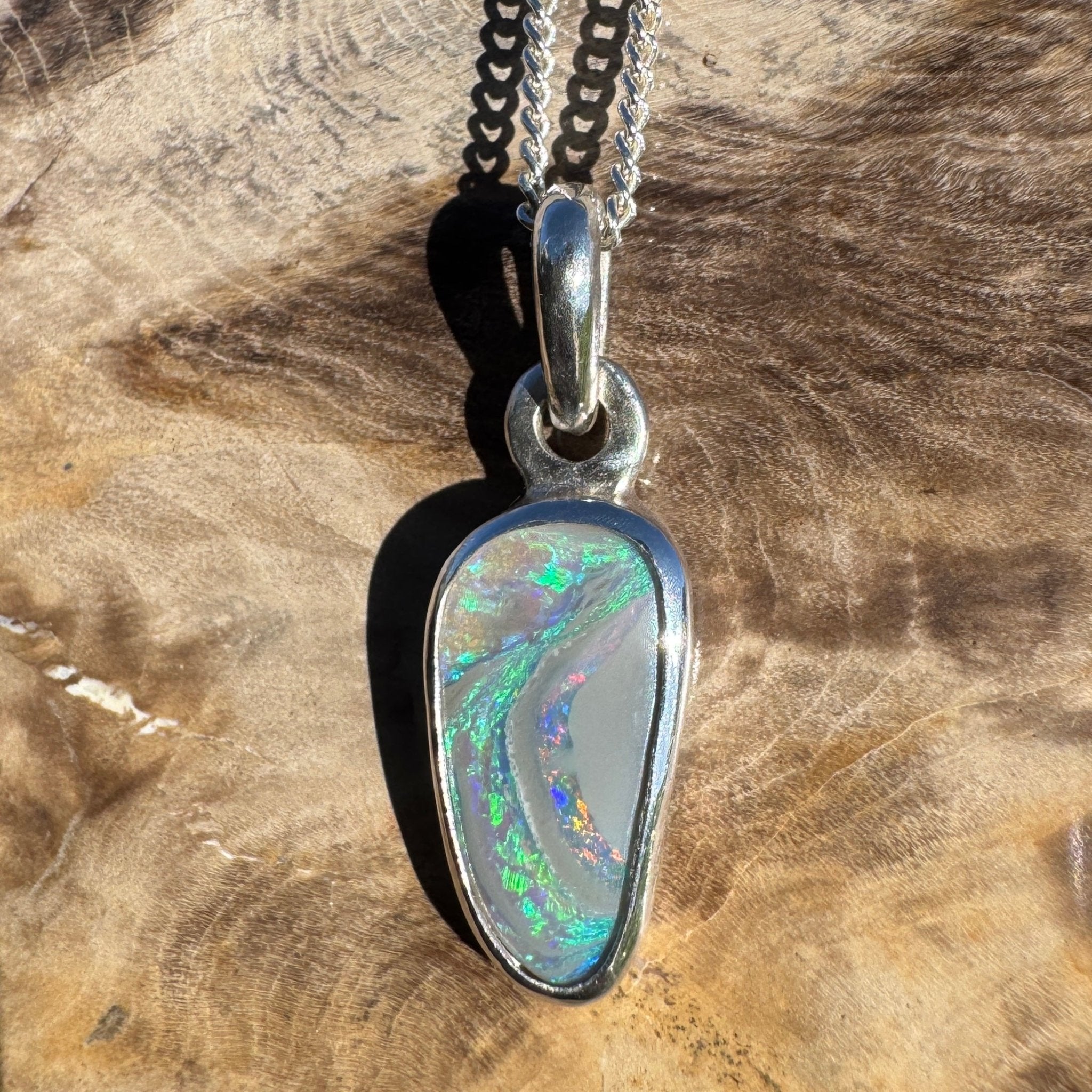 1.2ct Lightning Ridge Opal Pendant Necklace ~ 'Parachilna Pass' | 925 Sterling Silver | Solid Australian Opal
