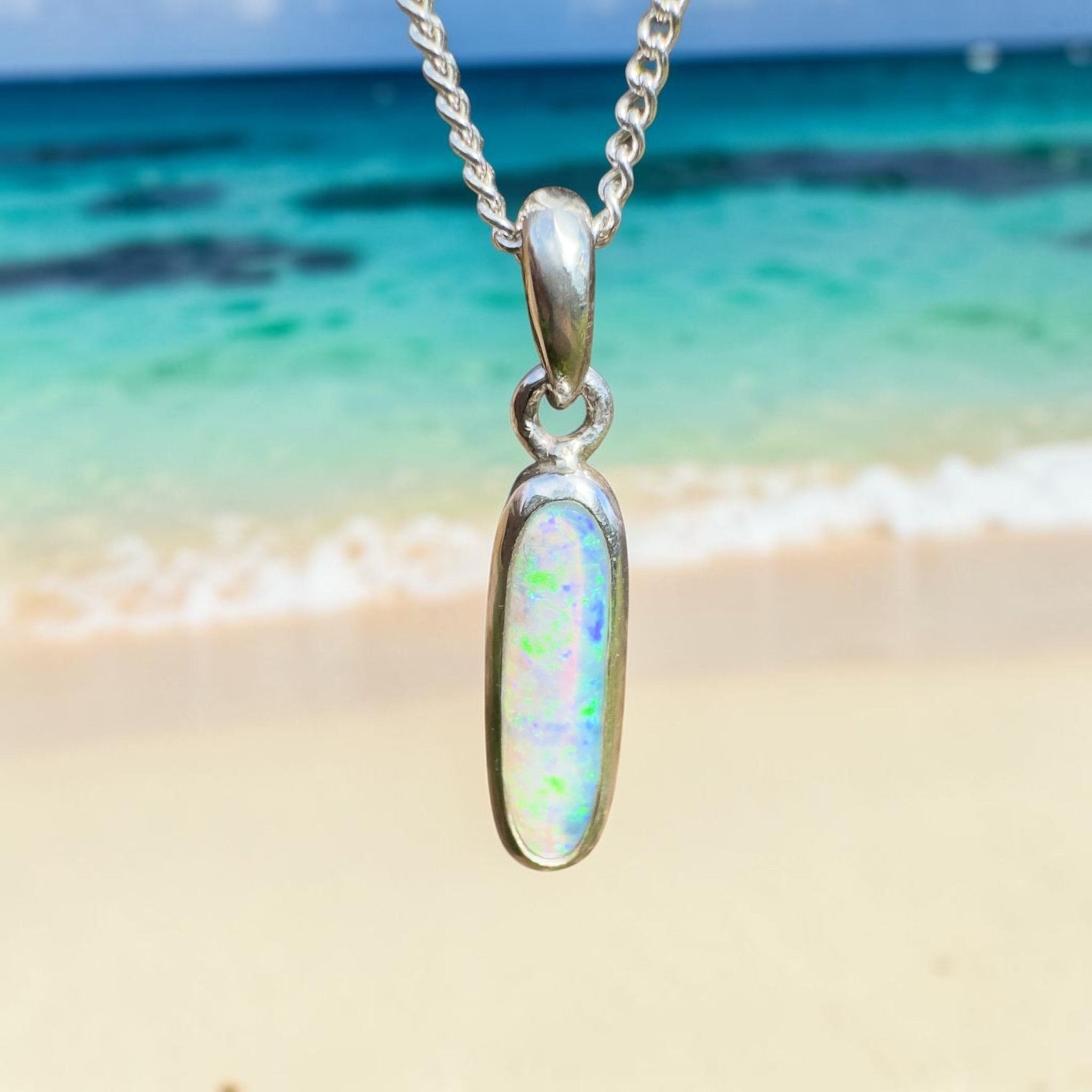 1.2ct Lightning Ridge Opal Pendant Necklace ~ 'Rowley Shoals Depth' | 925 Sterling Silver | Solid Australian Opal