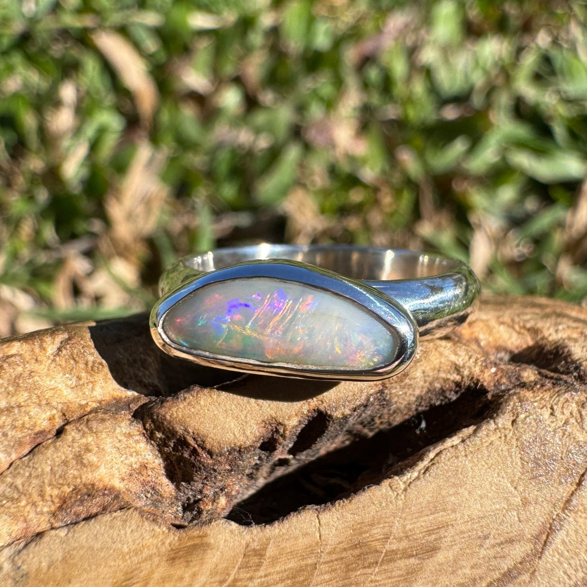 1.2ct Lightning Ridge Opal Ring ~ 'Lucky Bay Rainbow' | 925 Sterling Silver | Solid Australian Opal