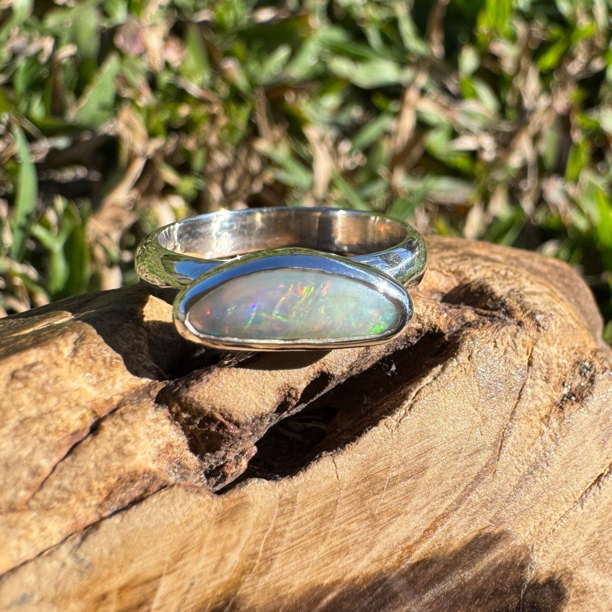 1.2ct Lightning Ridge Opal Ring ~ 'Lucky Bay Rainbow' | 925 Sterling Silver | Solid Australian Opal