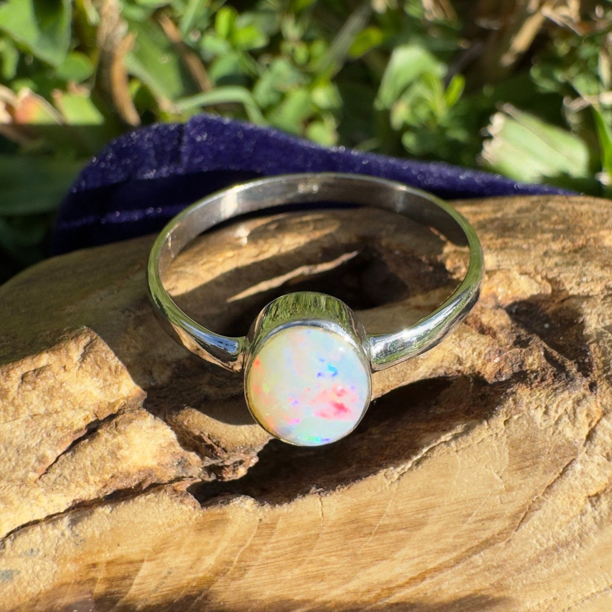 1.2ct Lightning Ridge Opal Ring ~ 'Whitehaven Blaze' | 925 Sterling Silver | Solid Australian Opal