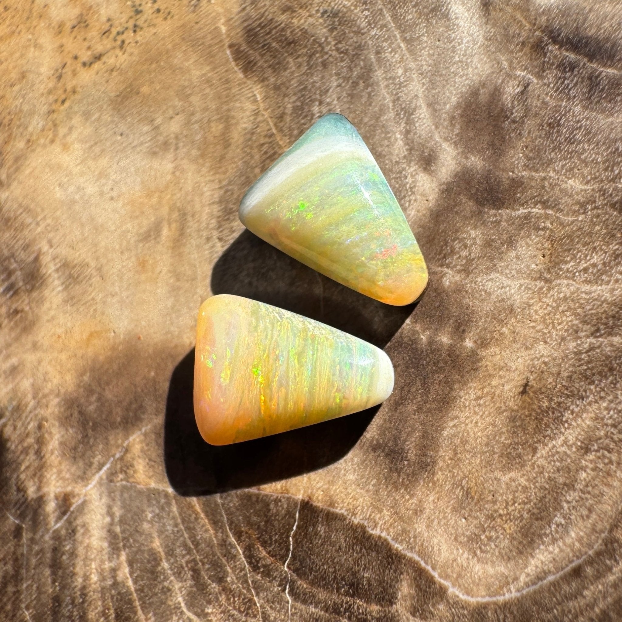 1.2ct Queensland Boulder Opal matched pair | Solid Australian Opal | Hand-Cut