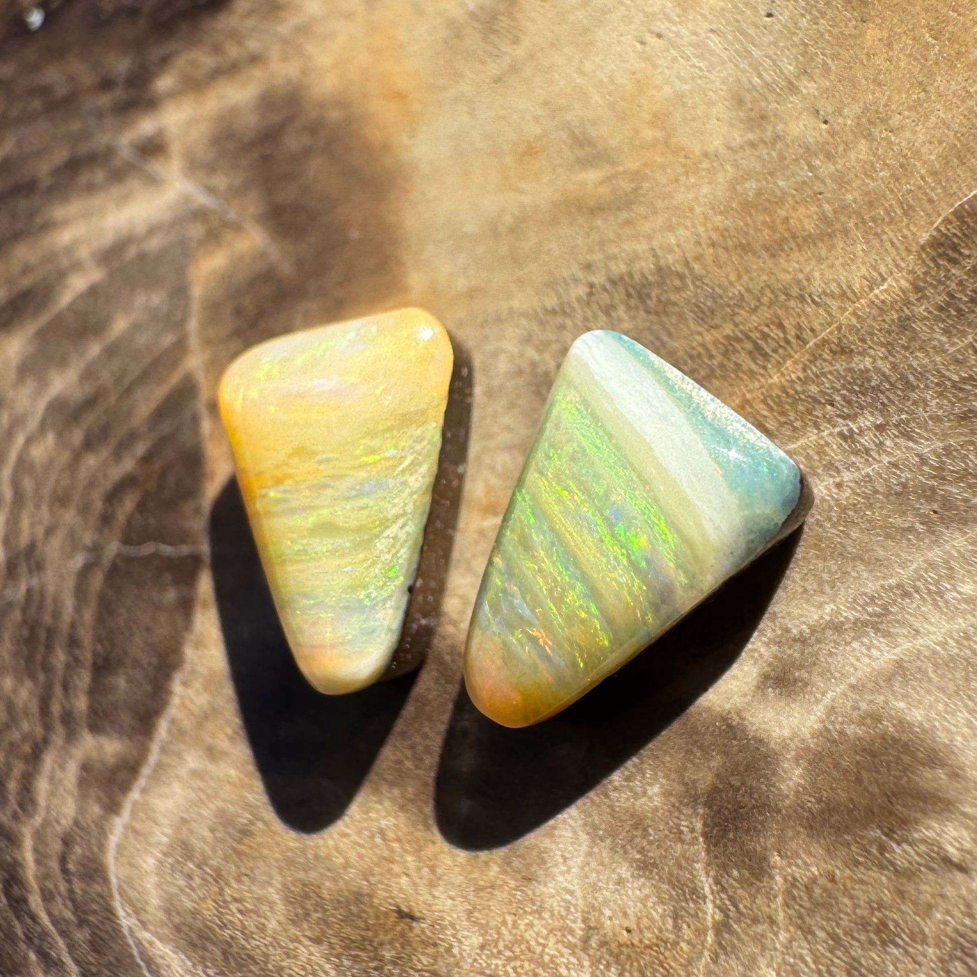 1.2ct Queensland Boulder Opal matched pair | Solid Australian Opal | Hand-Cut