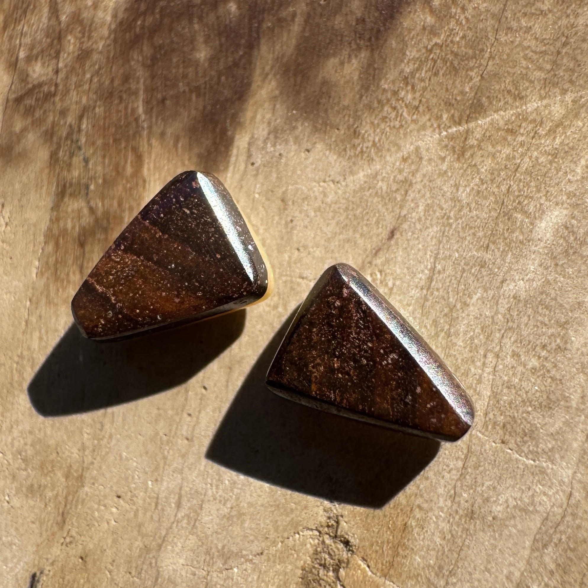 1.2ct Queensland Boulder Opal matched pair | Solid Australian Opal | Hand-Cut