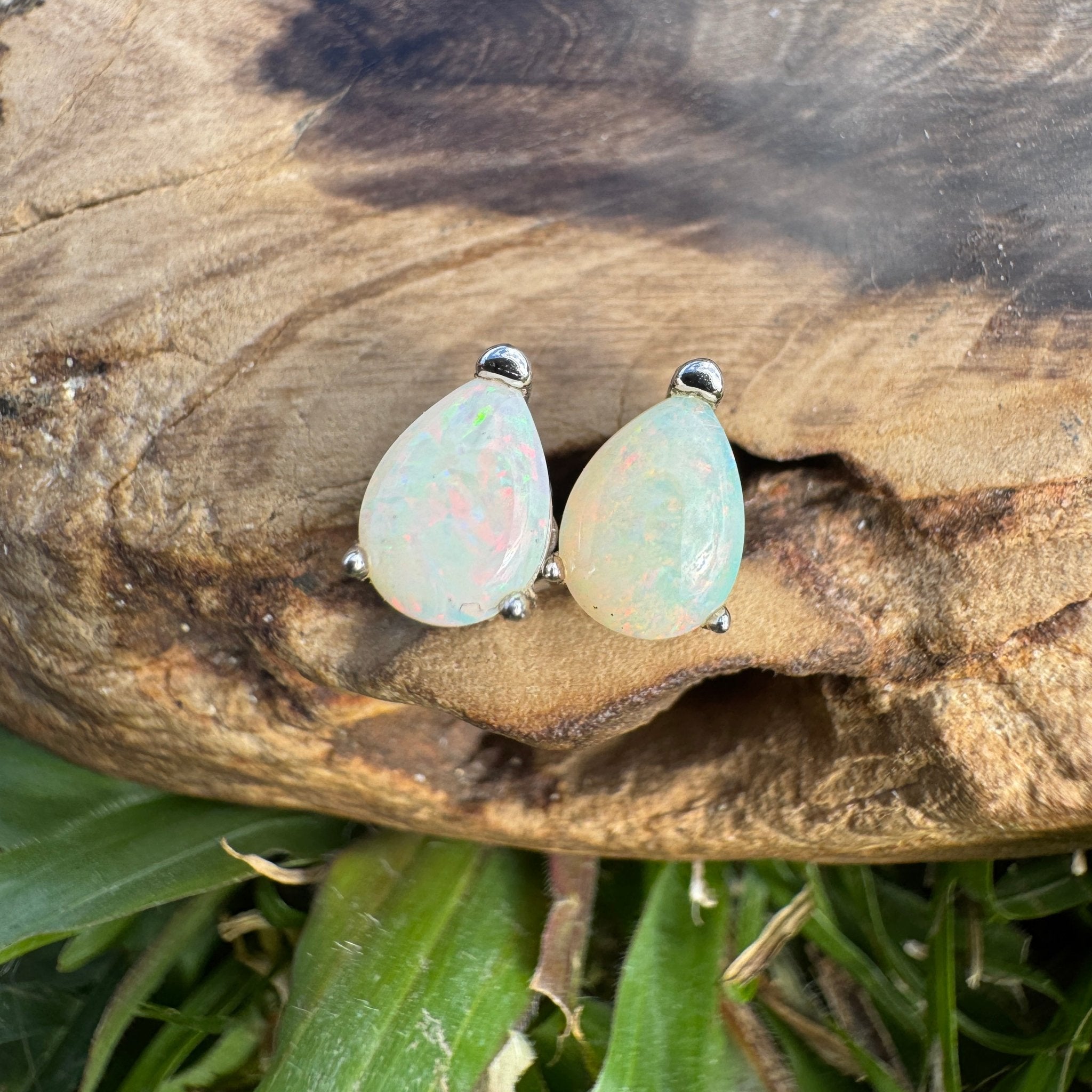 1.3ct Coober Pedy Opal Earrings ~ 'Bramston Beach Blush' | 925 Sterling Silver | Solid Australian Opal