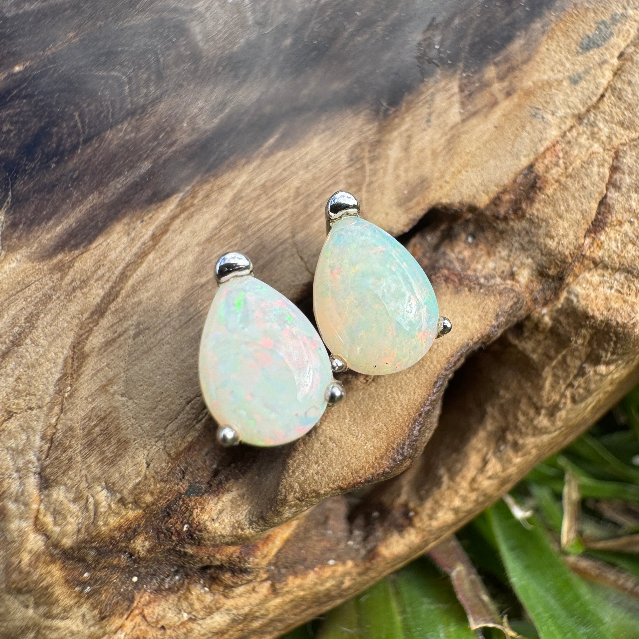1.3ct Coober Pedy Opal Earrings ~ 'Bramston Beach Blush' | 925 Sterling Silver | Solid Australian Opal