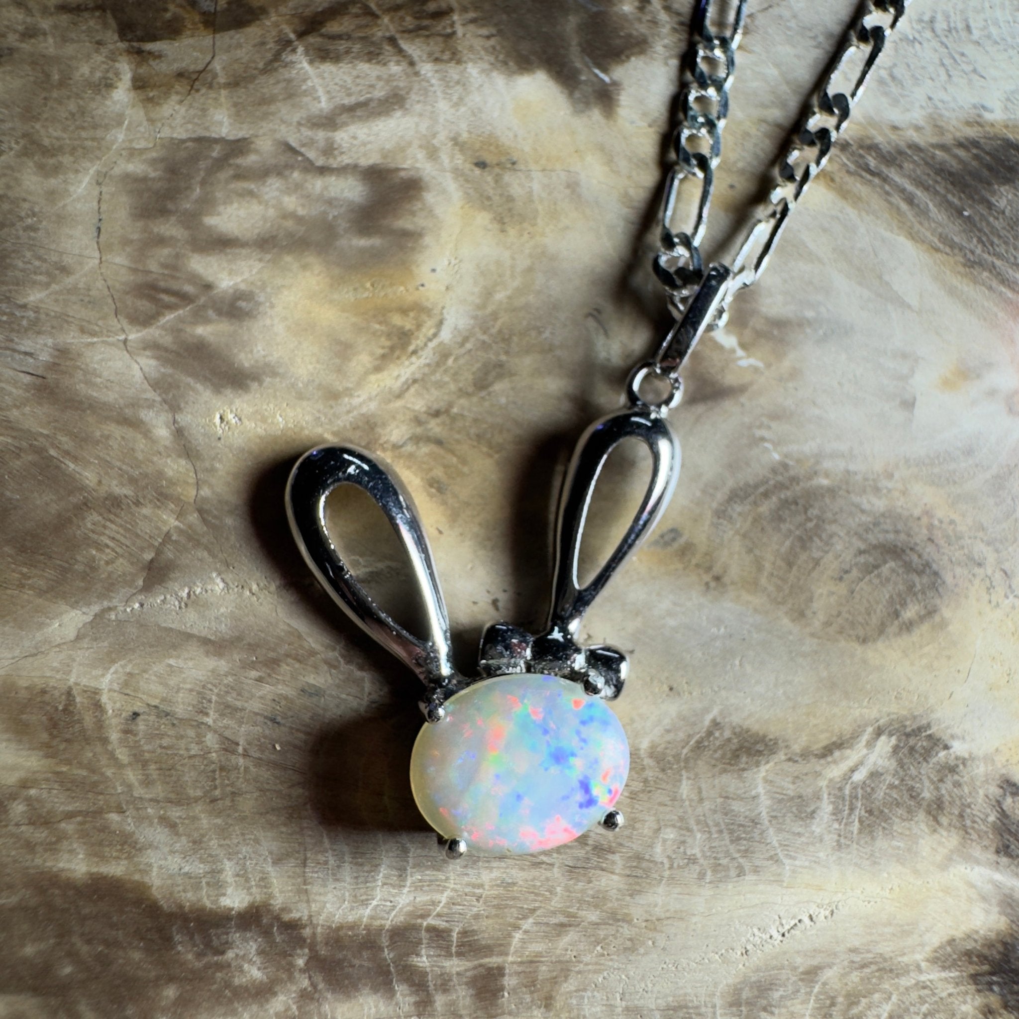 1.3ct Coober Pedy Opal Pendant Necklace ~ 'The White Cliffs Corona' | 925 Sterling Silver | Solid Australian Opal