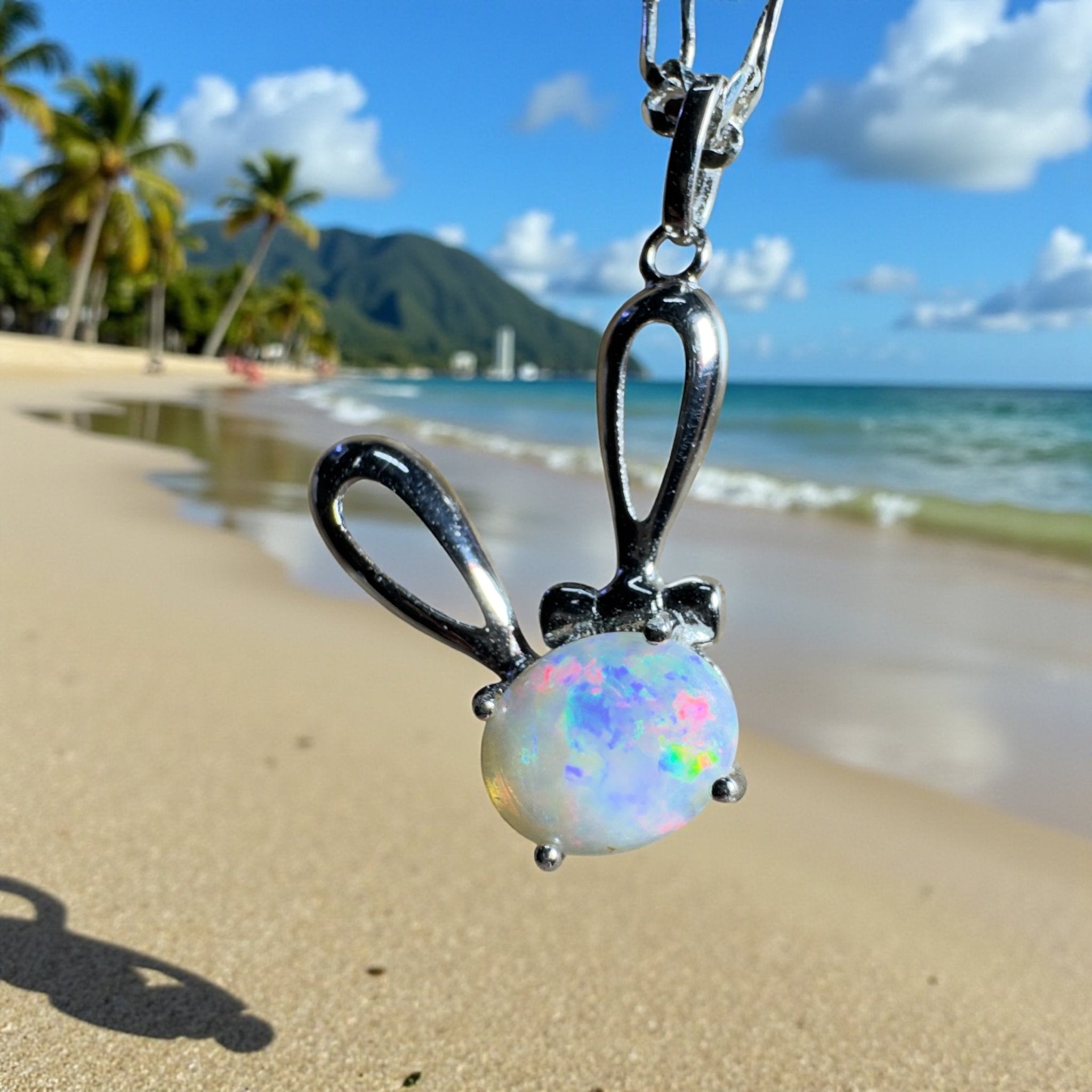 1.3ct Coober Pedy Opal Pendant Necklace ~ 'The White Cliffs Corona' | 925 Sterling Silver | Solid Australian Opal