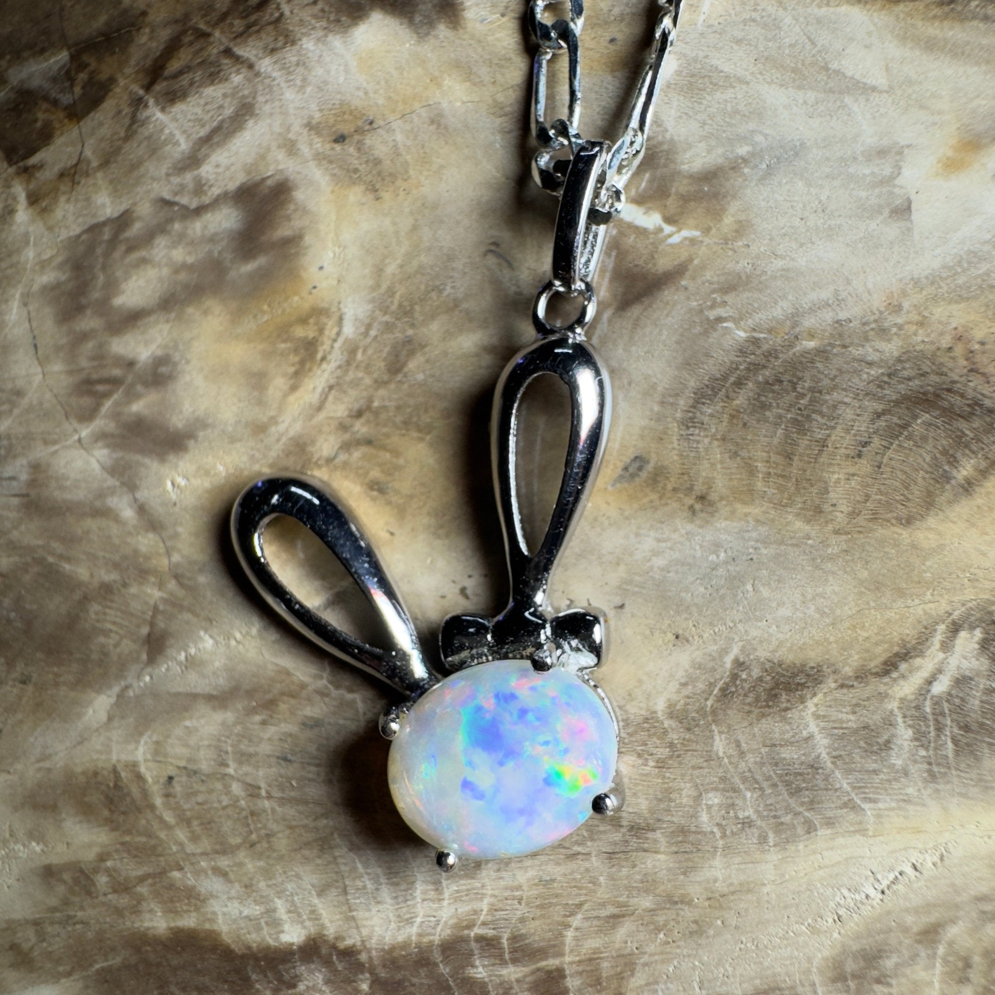 1.3ct Coober Pedy Opal Pendant Necklace ~ 'The White Cliffs Corona' | 925 Sterling Silver | Solid Australian Opal
