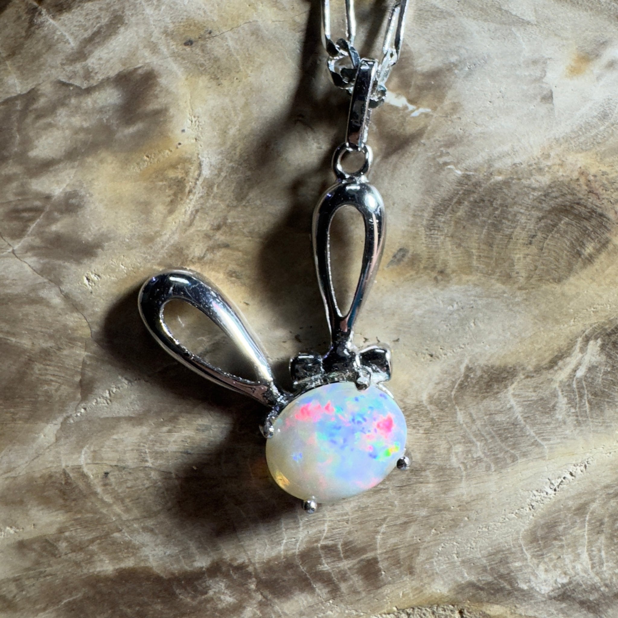 1.3ct Coober Pedy Opal Pendant Necklace ~ 'The White Cliffs Corona' | 925 Sterling Silver | Solid Australian Opal