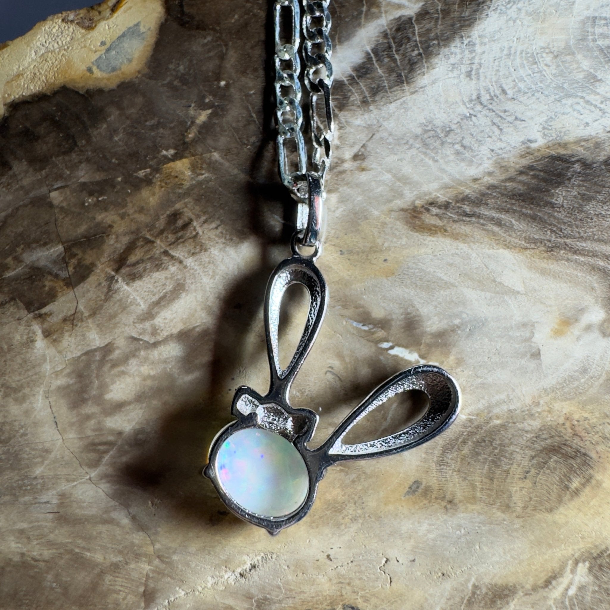 1.3ct Coober Pedy Opal Pendant Necklace ~ 'The White Cliffs Corona' | 925 Sterling Silver | Solid Australian Opal
