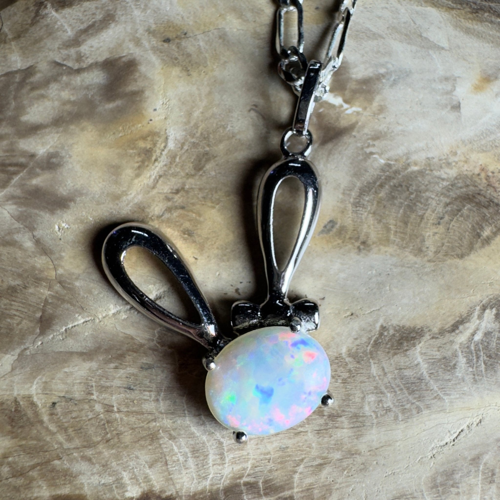 1.3ct Coober Pedy Opal Pendant Necklace ~ 'The White Cliffs Corona' | 925 Sterling Silver | Solid Australian Opal