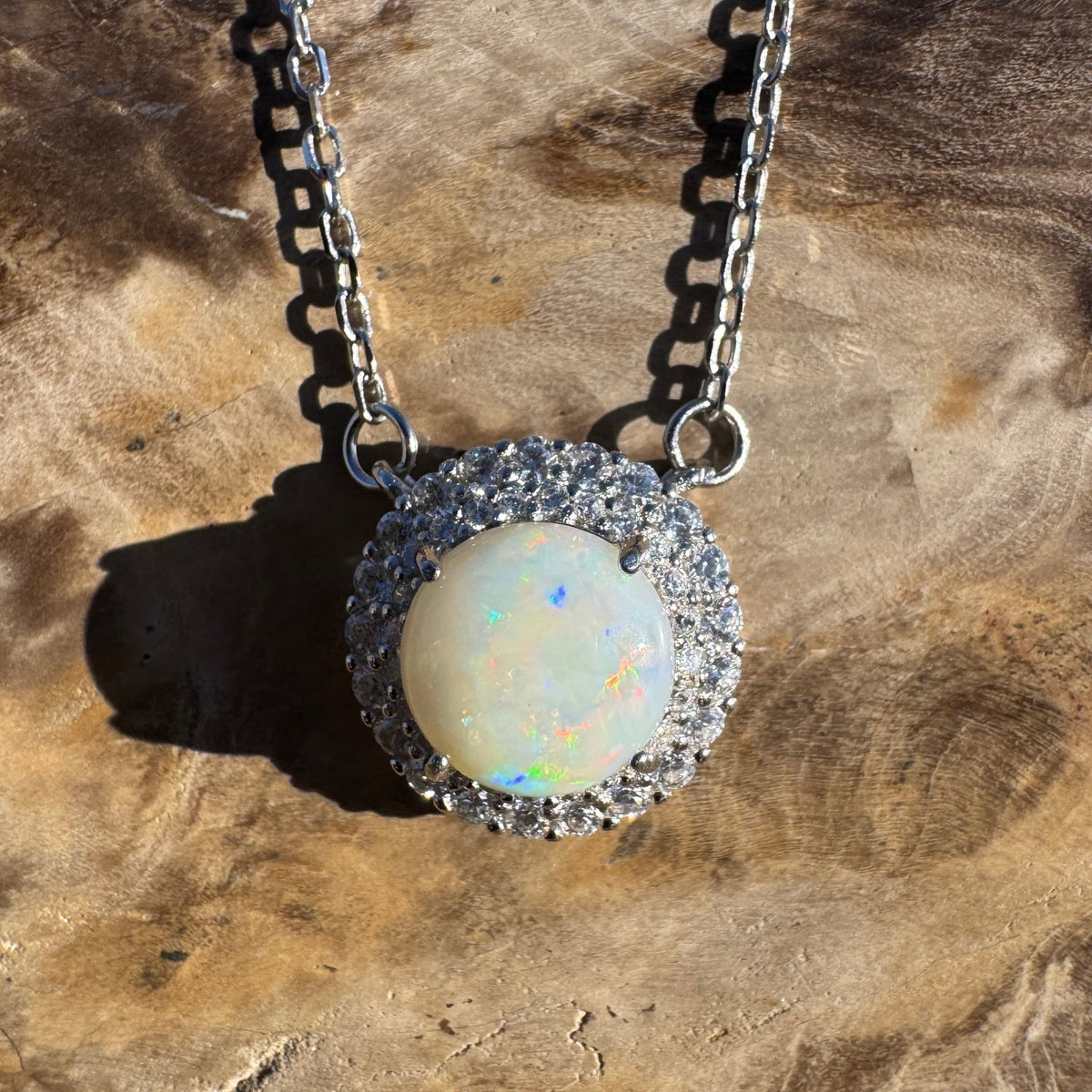 1.3ct Coober Pedy Opal Pendant Necklace ~ 'Yamba Radiance' | 925 Sterling Silver | Solid Australian Opal