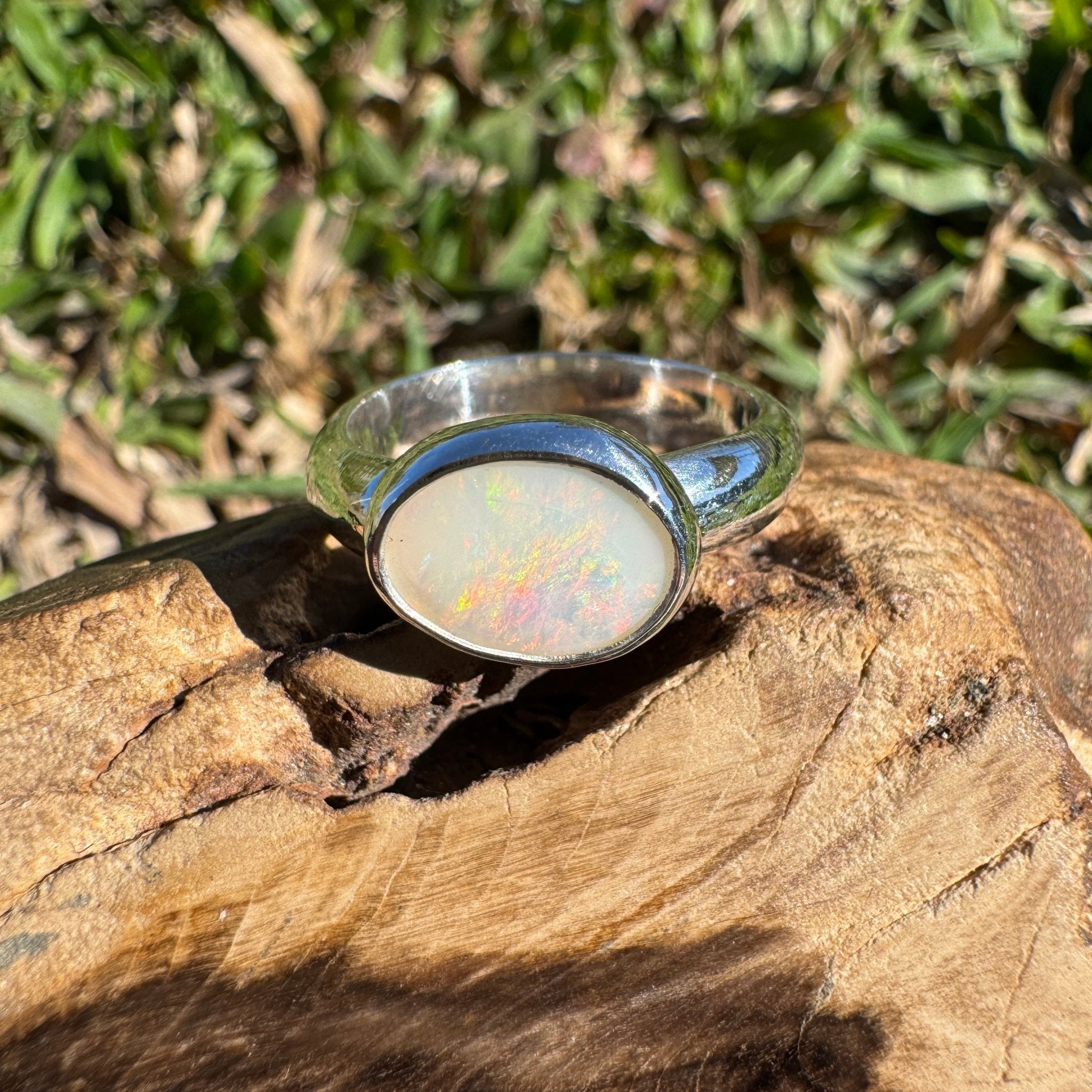 1.3ct Coober Pedy Opal Ring ~ 'Fraser Coast Freeform' | 925 Sterling Silver | Solid Australian Opal