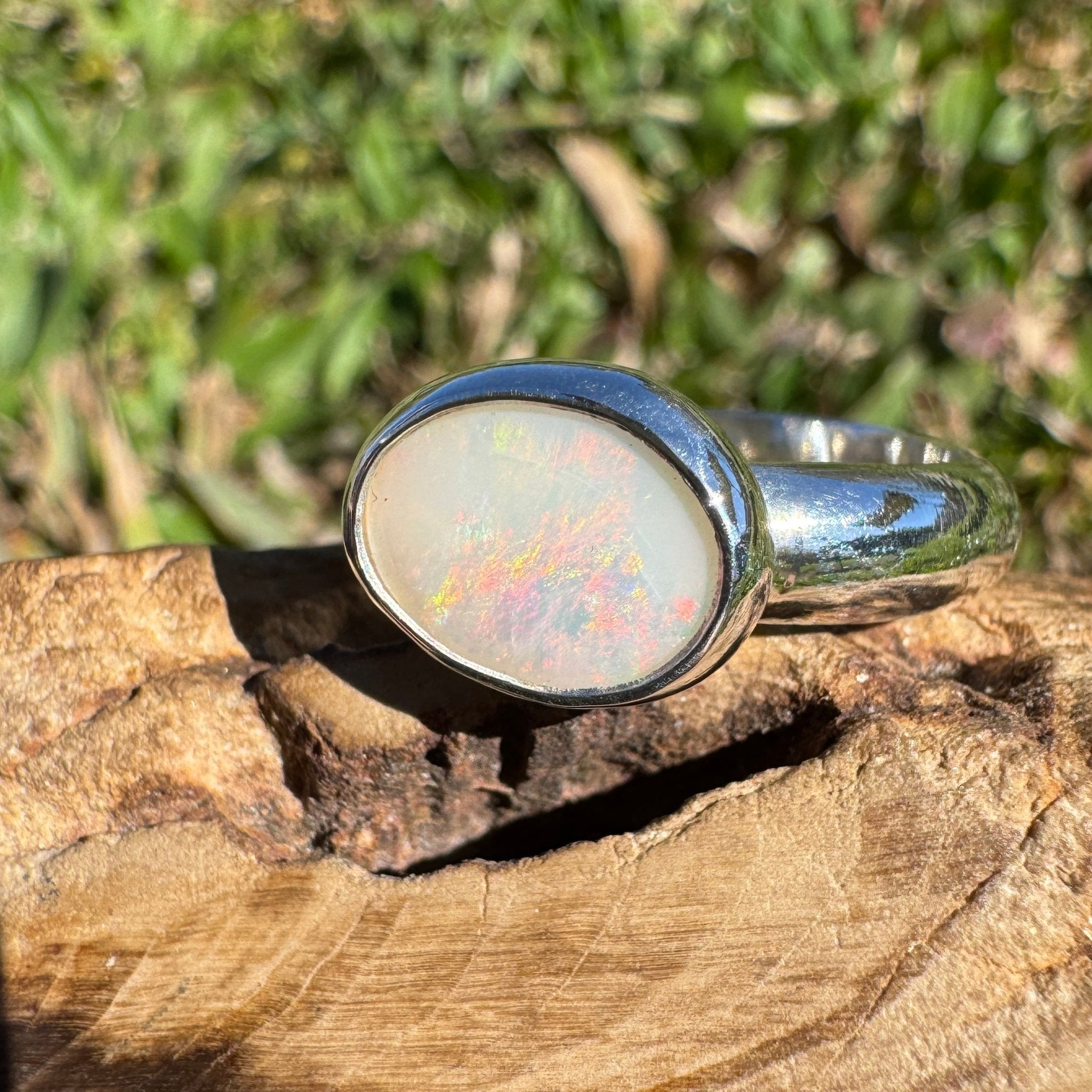 1.3ct Coober Pedy Opal Ring ~ 'Fraser Coast Freeform' | 925 Sterling Silver | Solid Australian Opal