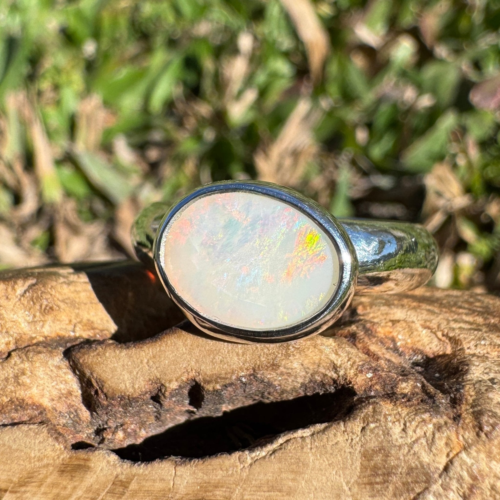 1.3ct Coober Pedy Opal Ring ~ 'Fraser Coast Freeform' | 925 Sterling Silver | Solid Australian Opal