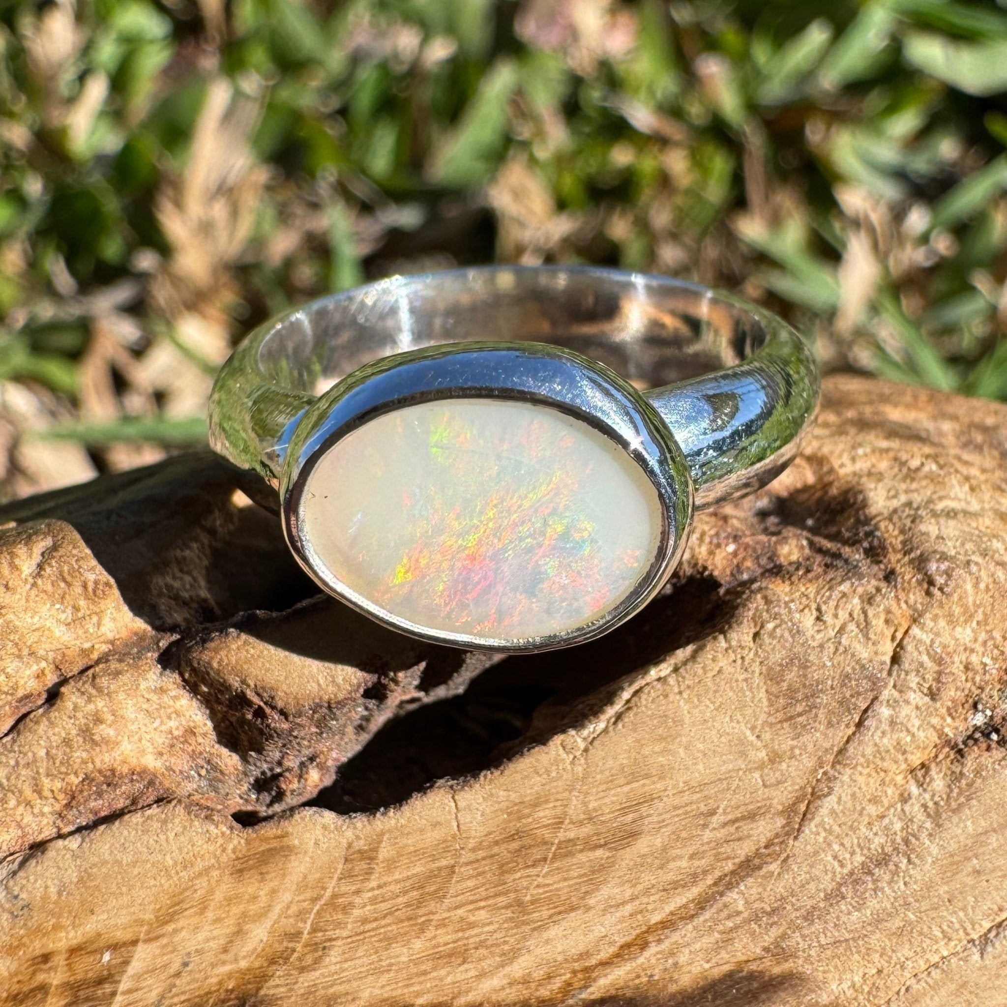 1.3ct Coober Pedy Opal Ring ~ 'Fraser Coast Freeform' | 925 Sterling Silver | Solid Australian Opal