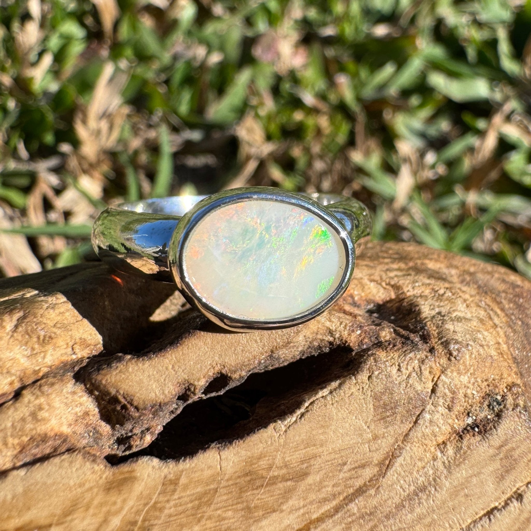1.3ct Coober Pedy Opal Ring ~ 'Fraser Coast Freeform' | 925 Sterling Silver | Solid Australian Opal