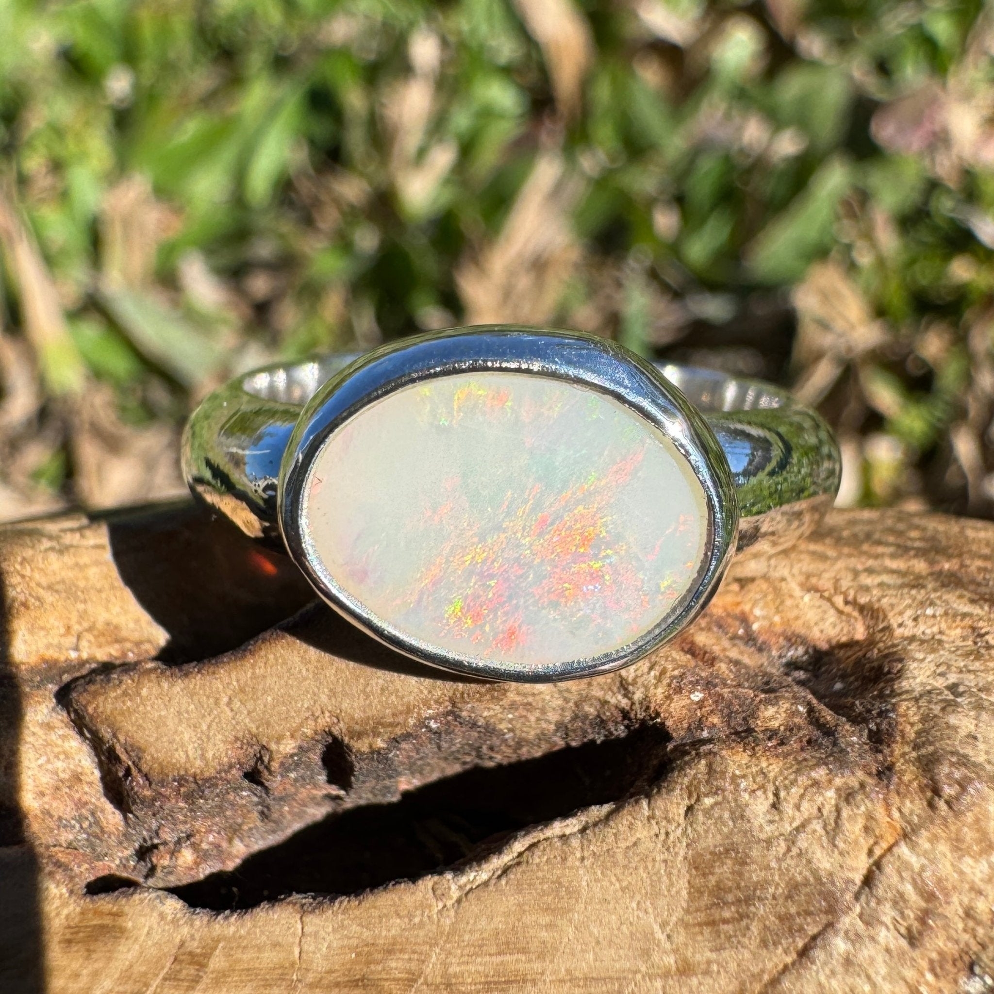 1.3ct Coober Pedy Opal Ring ~ 'Fraser Coast Freeform' | 925 Sterling Silver | Solid Australian Opal