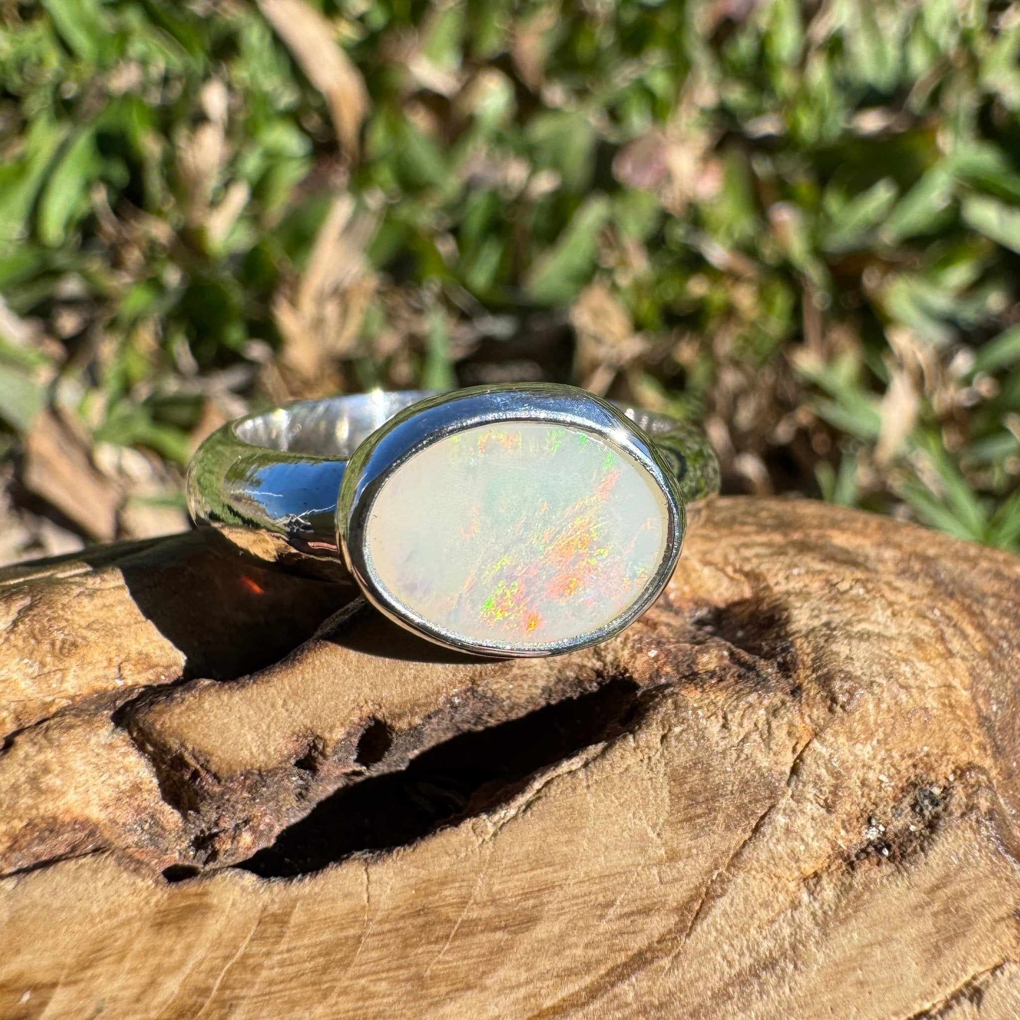 1.3ct Coober Pedy Opal Ring ~ 'Fraser Coast Freeform' | 925 Sterling Silver | Solid Australian Opal