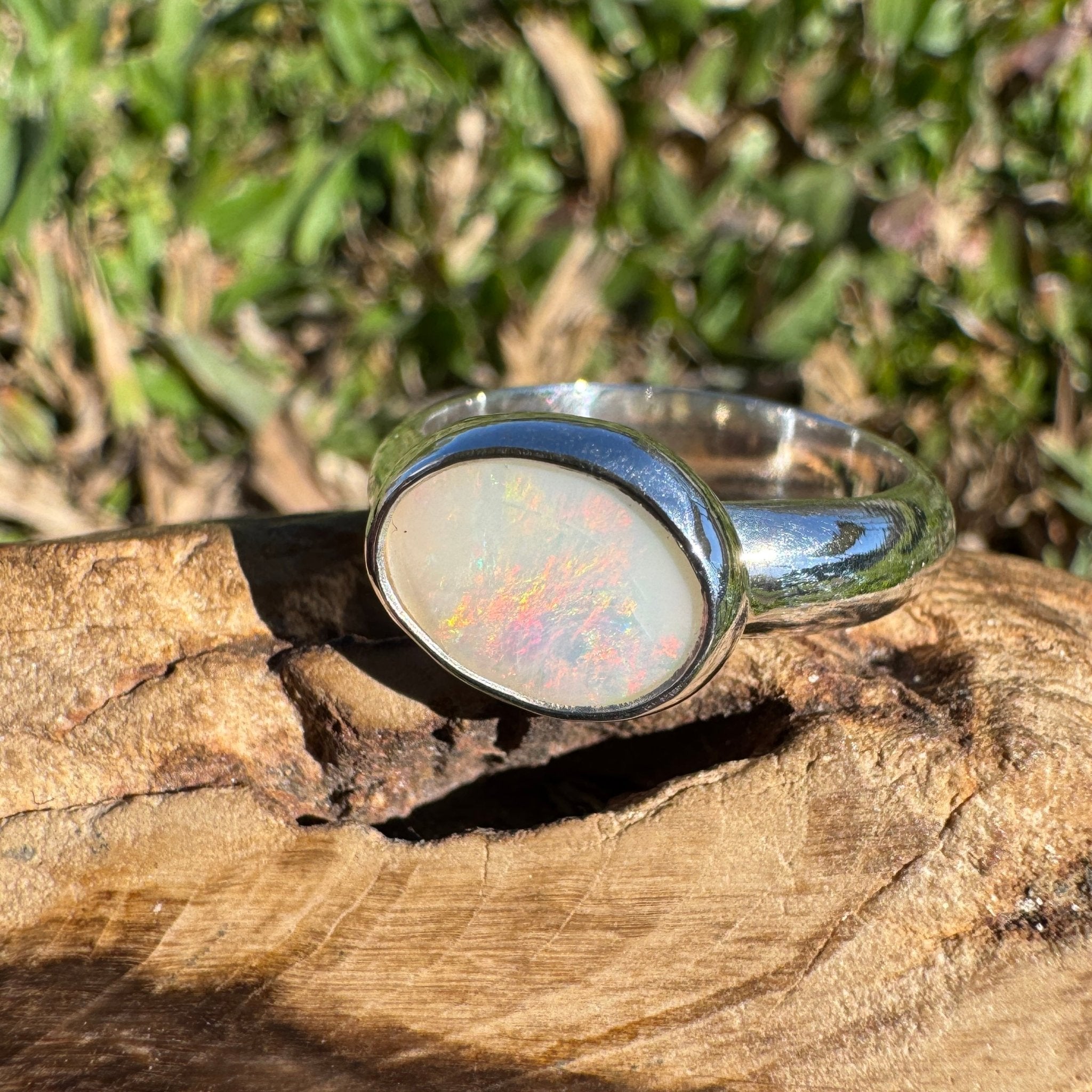 1.3ct Coober Pedy Opal Ring ~ 'Fraser Coast Freeform' | 925 Sterling Silver | Solid Australian Opal