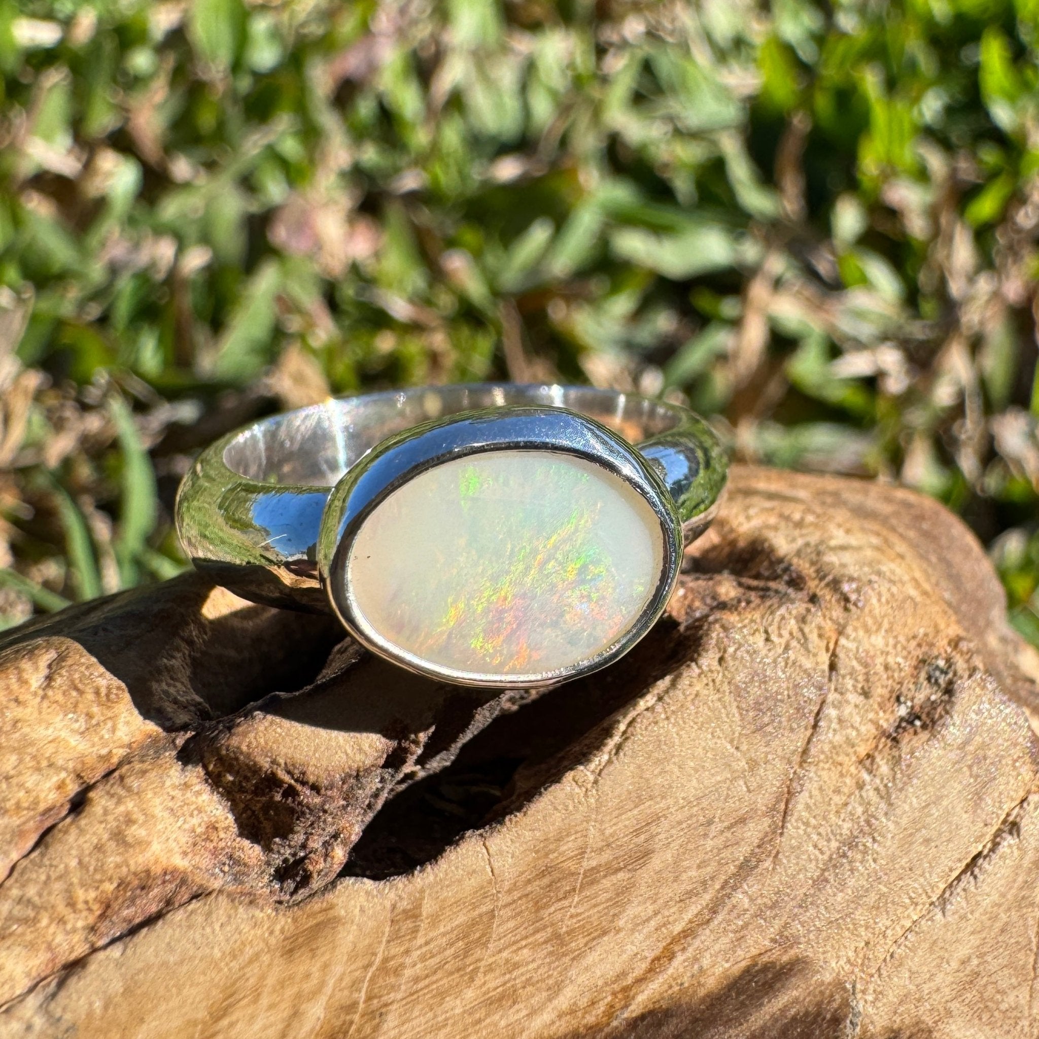 1.3ct Coober Pedy Opal Ring ~ 'Fraser Coast Freeform' | 925 Sterling Silver | Solid Australian Opal