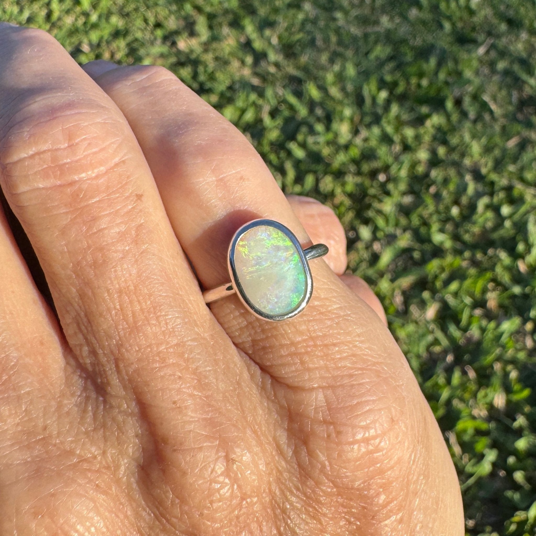 1.3ct Coober Pedy Opal Ring ~ 'Glasshouse Mountains View' | 925 Sterling Silver | Solid Australian Opal