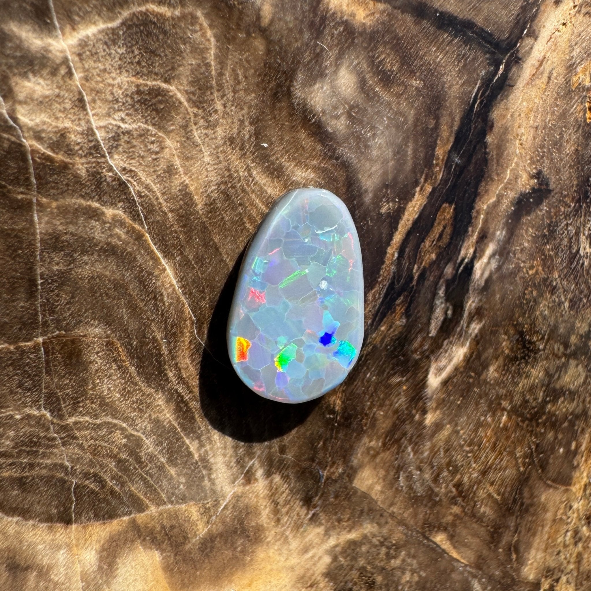 1.3ct Hand - cut Solid Lightning Ridge Semi Black Opal