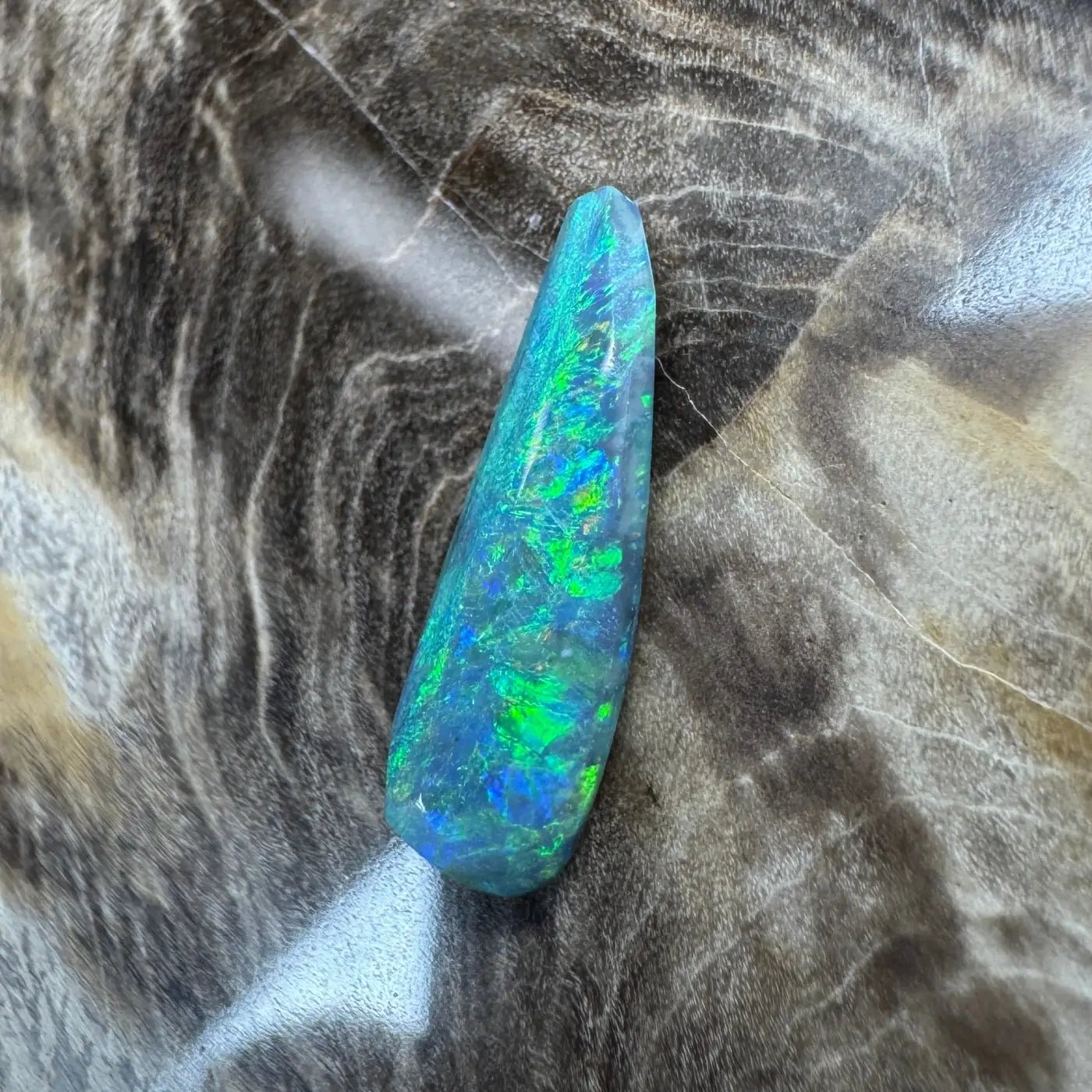 1.3ct Hand - Cut Solid Lightning Ridge Semi Black Opal