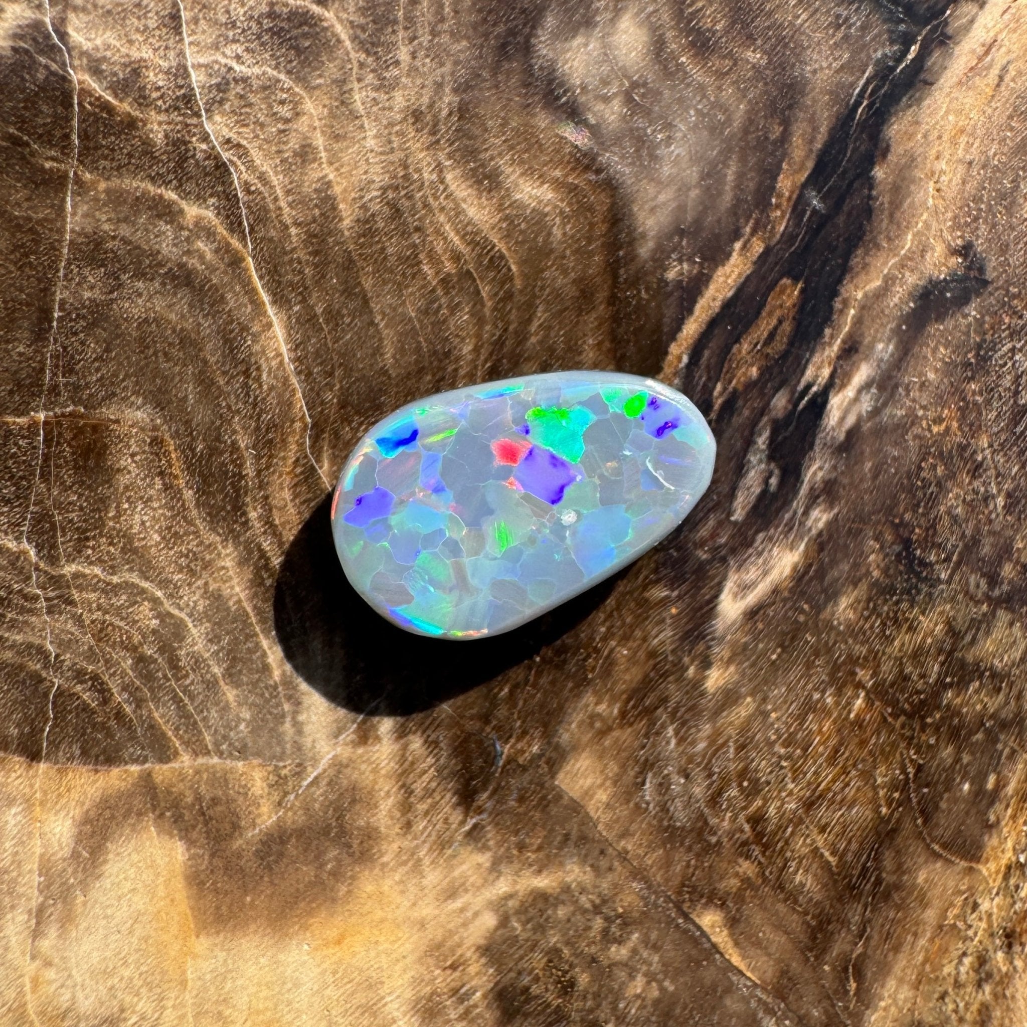 1.3ct Hand - cut Solid Lightning Ridge Semi Black Opal