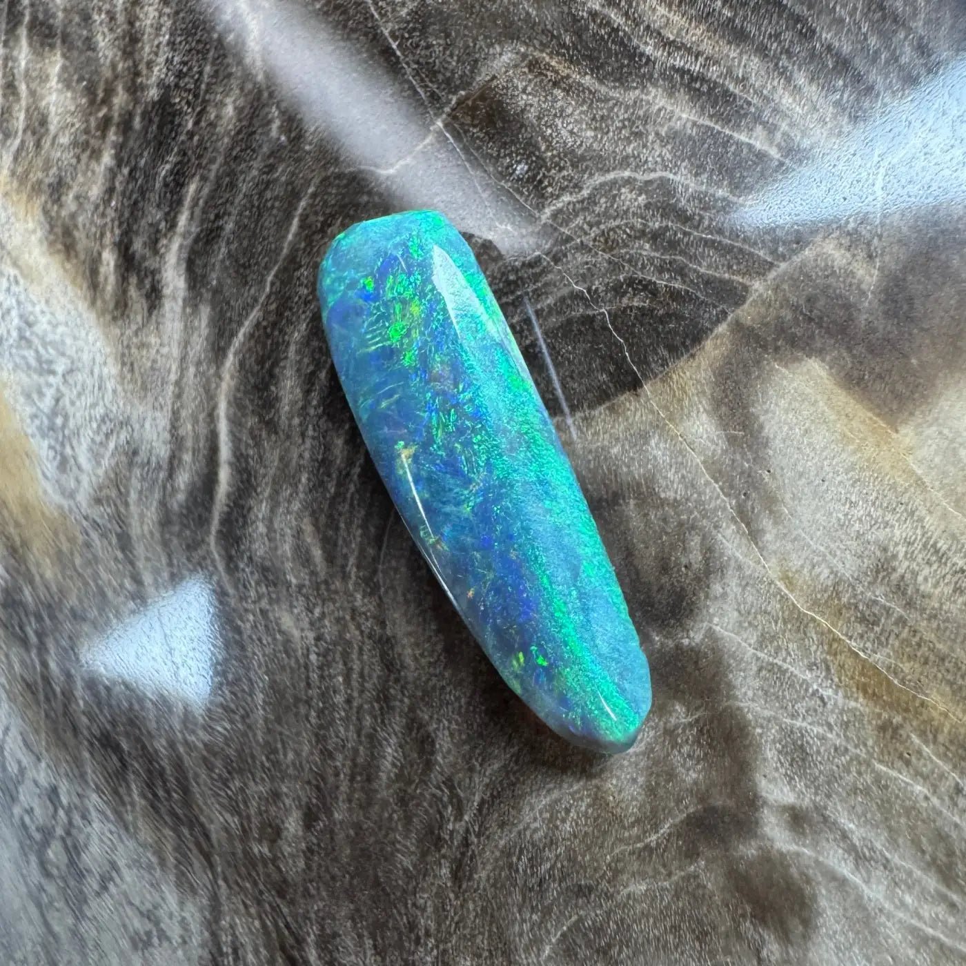 1.3ct Hand - Cut Solid Lightning Ridge Semi Black Opal