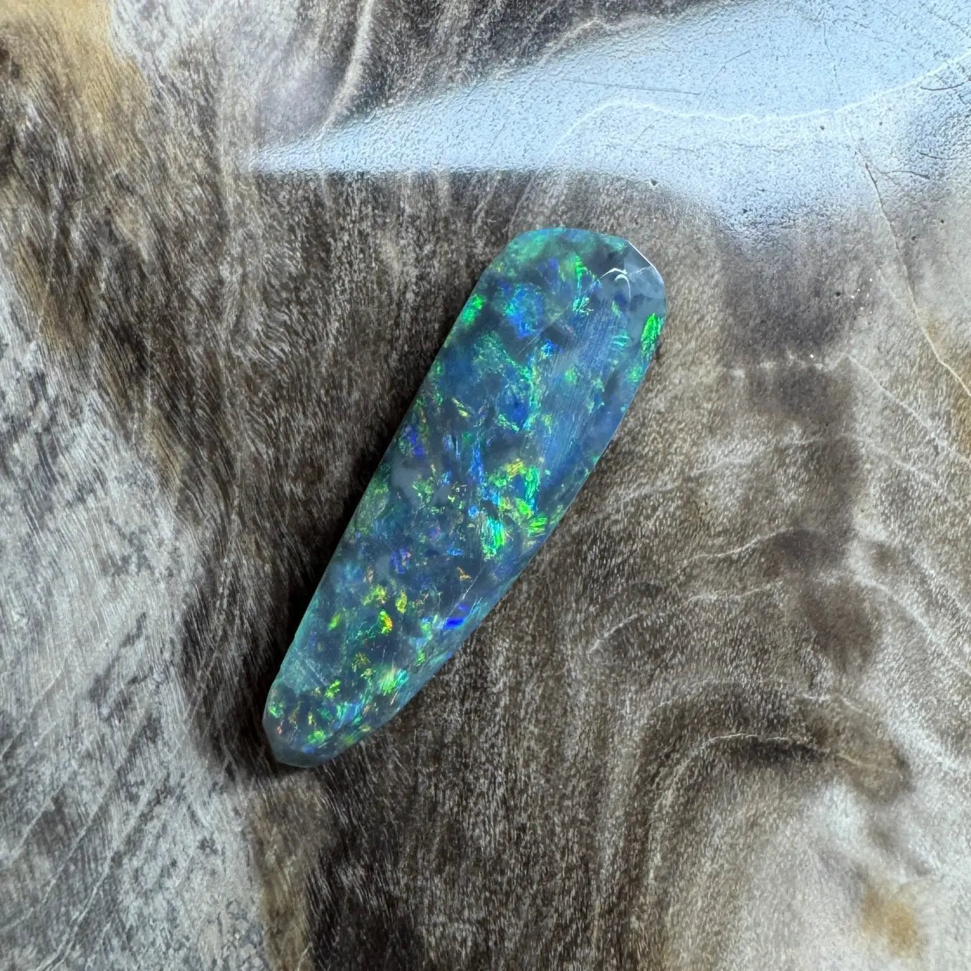 1.3ct Hand - Cut Solid Lightning Ridge Semi Black Opal