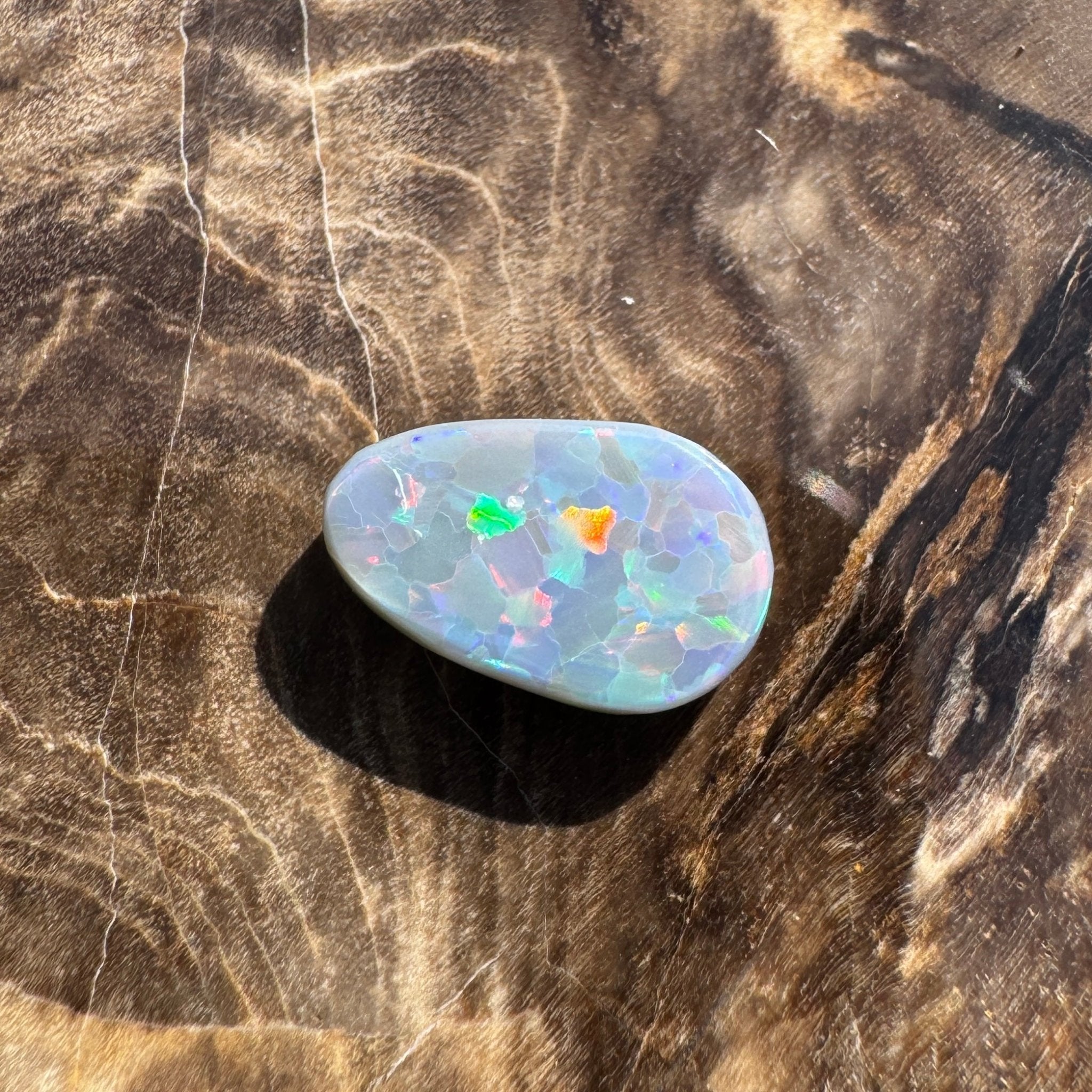 1.3ct Hand - cut Solid Lightning Ridge Semi Black Opal