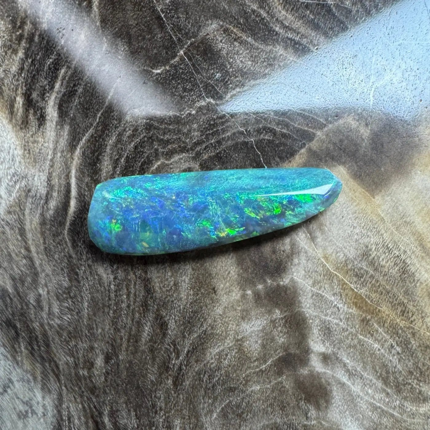 1.3ct Hand - Cut Solid Lightning Ridge Semi Black Opal