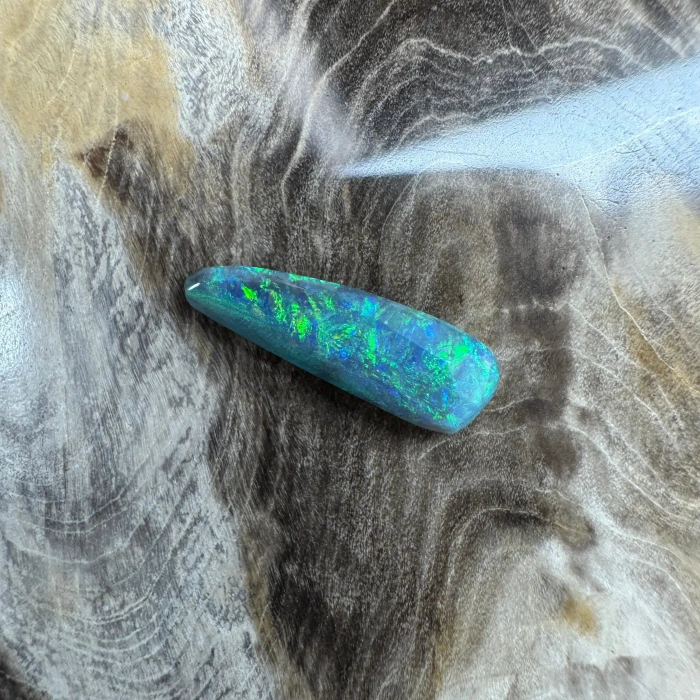 1.3ct Hand - Cut Solid Lightning Ridge Semi Black Opal