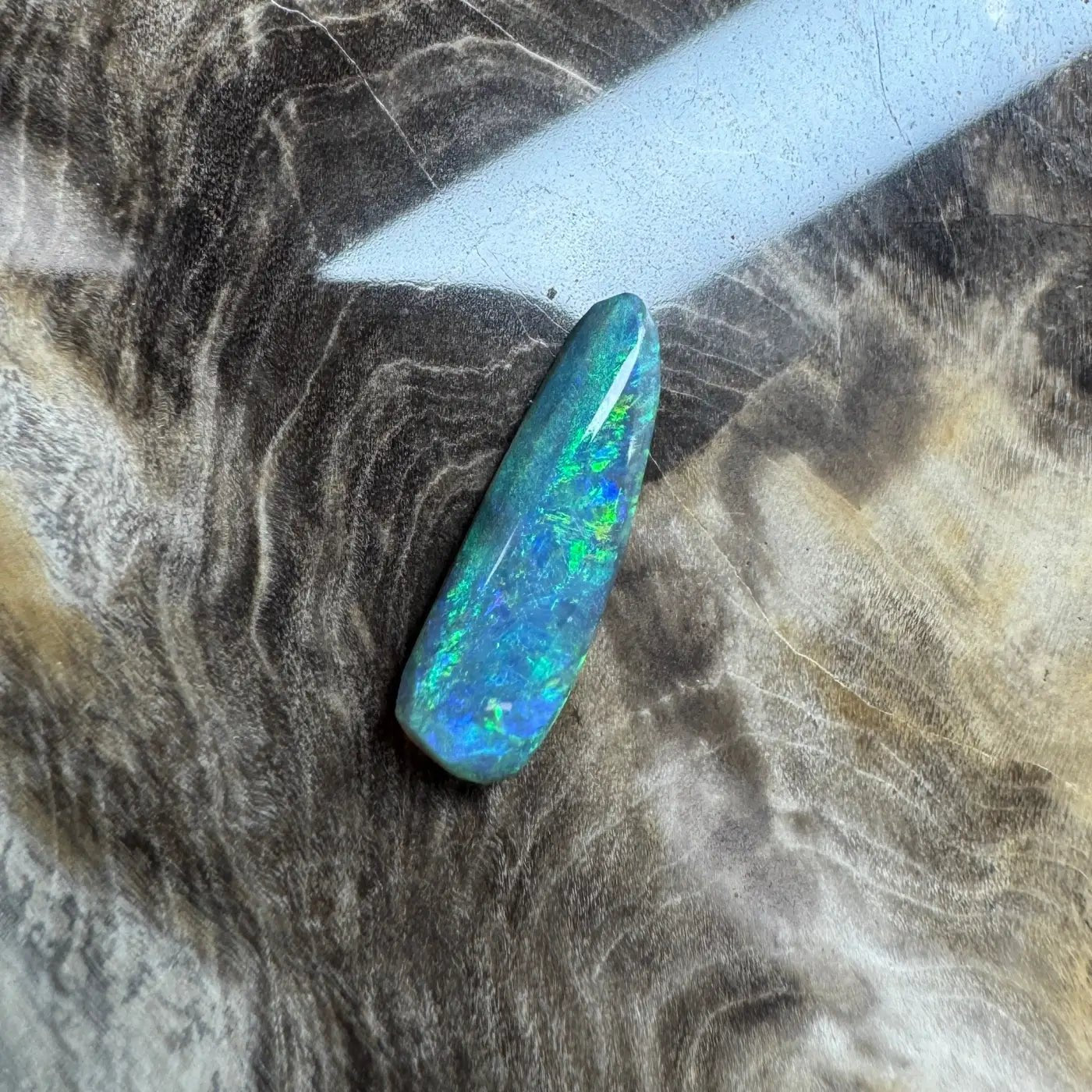 1.3ct Hand - Cut Solid Lightning Ridge Semi Black Opal