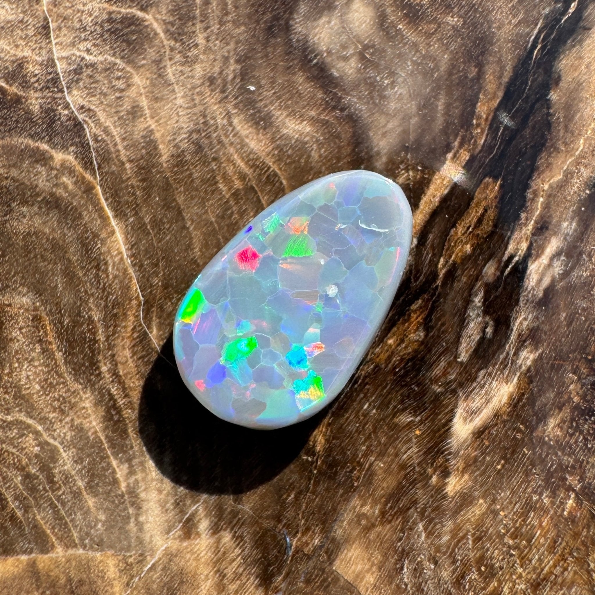 1.3ct Hand - cut Solid Lightning Ridge Semi Black Opal