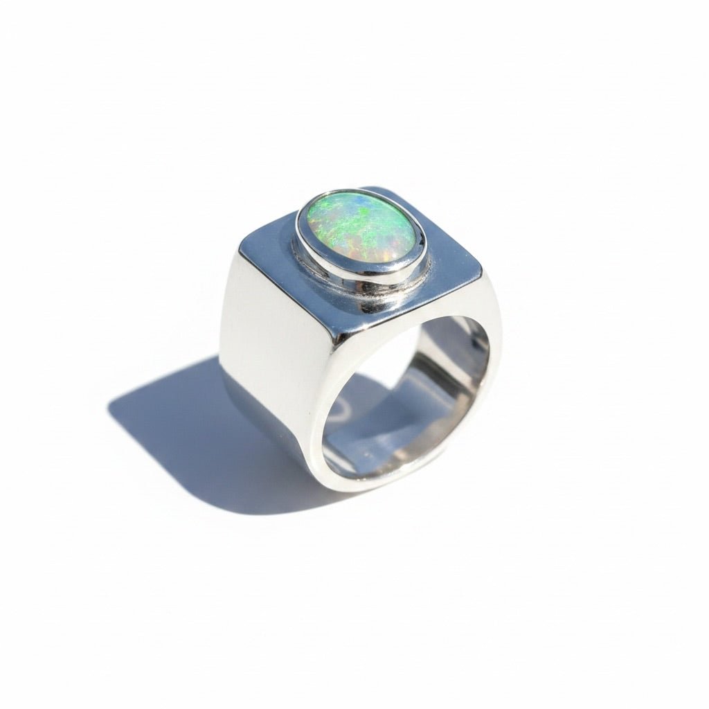 1.3ct Lightning Ridge Crystal Opal Ring ~ 'Keppel Tide' | 925 Sterling Silver | Solid Australian Opal
