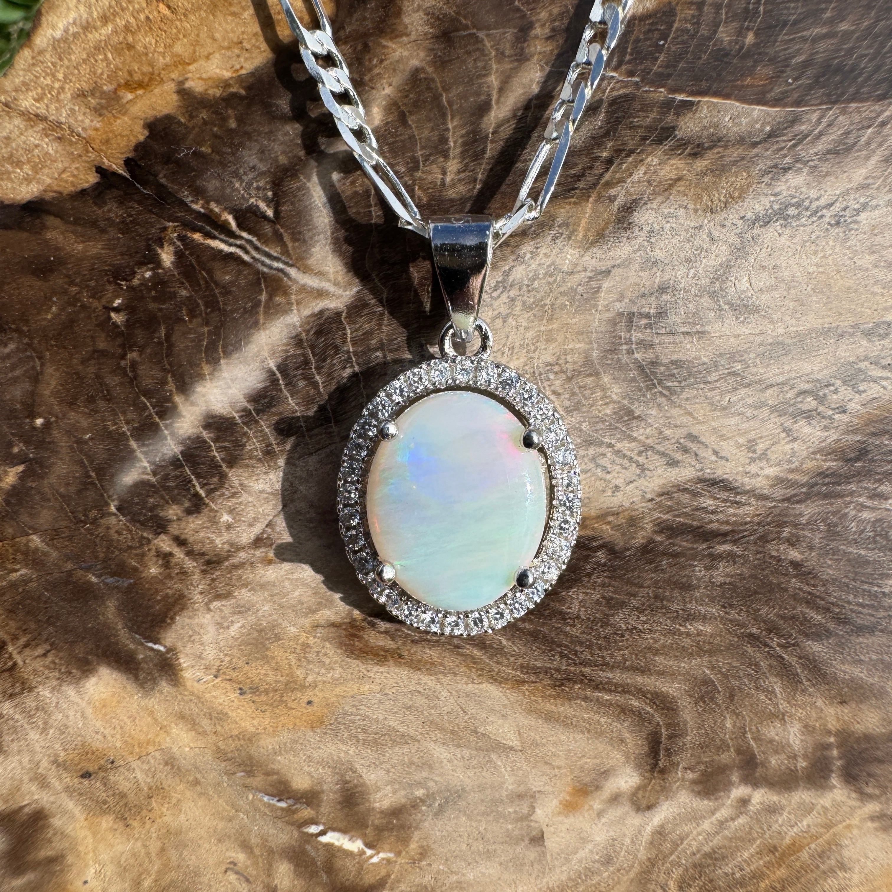 1.8ct Coober Pedy Opal Pendant Necklace ~ 'Binna Burra Rainforest' | 925 Sterling Silver | Solid Australian Opal