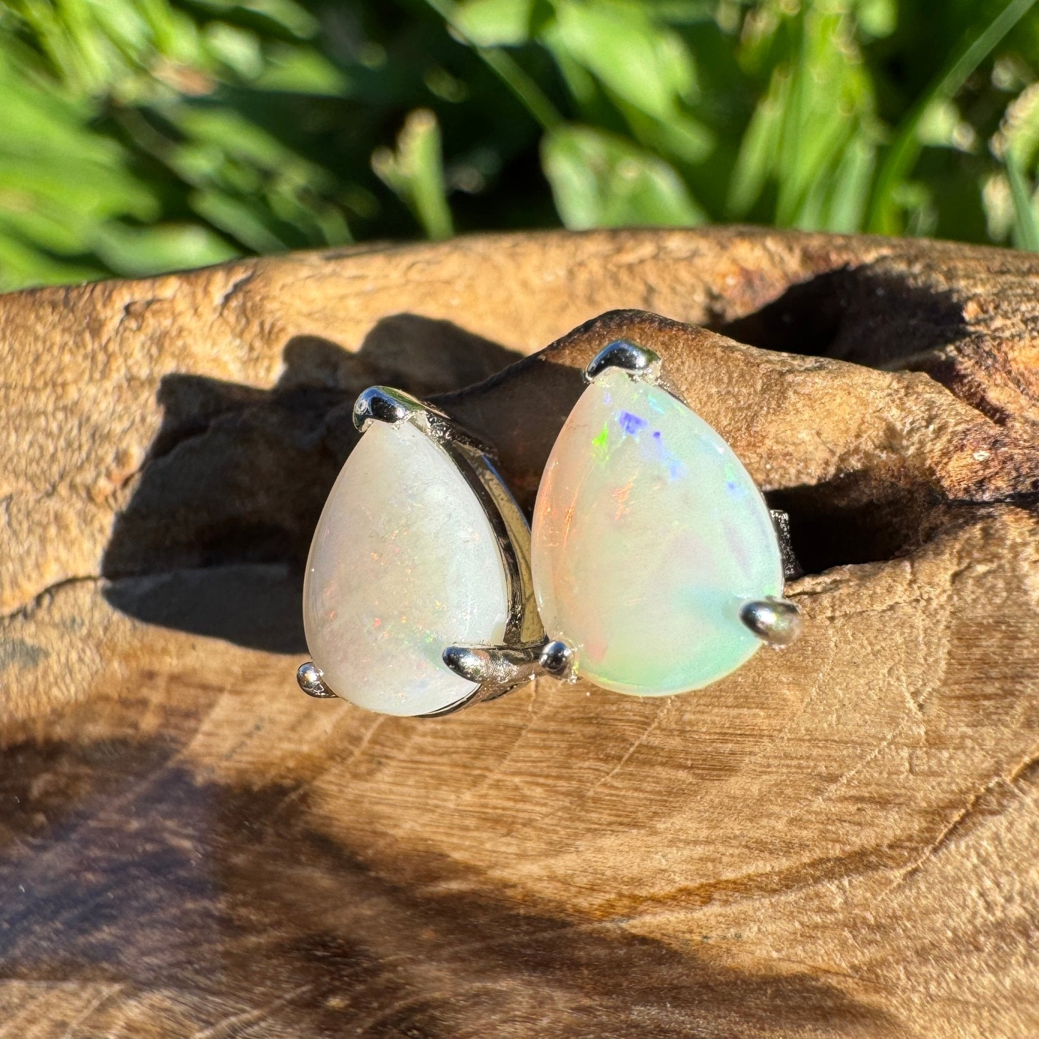 1.4ct Coober Pedy Opal Earrings ~ 'Lucky Bay Luminance' | 925 Sterling Silver | Solid Australian Opal