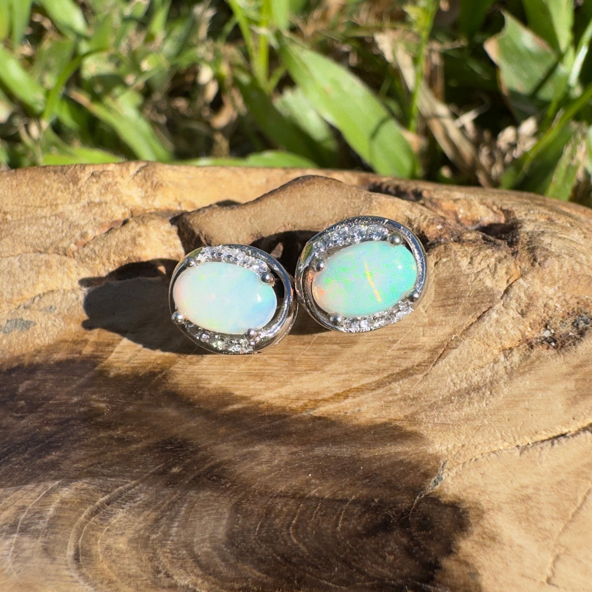 1.4ct Coober Pedy Opal Earrings ~ 'Ocean Beach Vibe' | 925 Sterling Silver | Solid Australian Opal